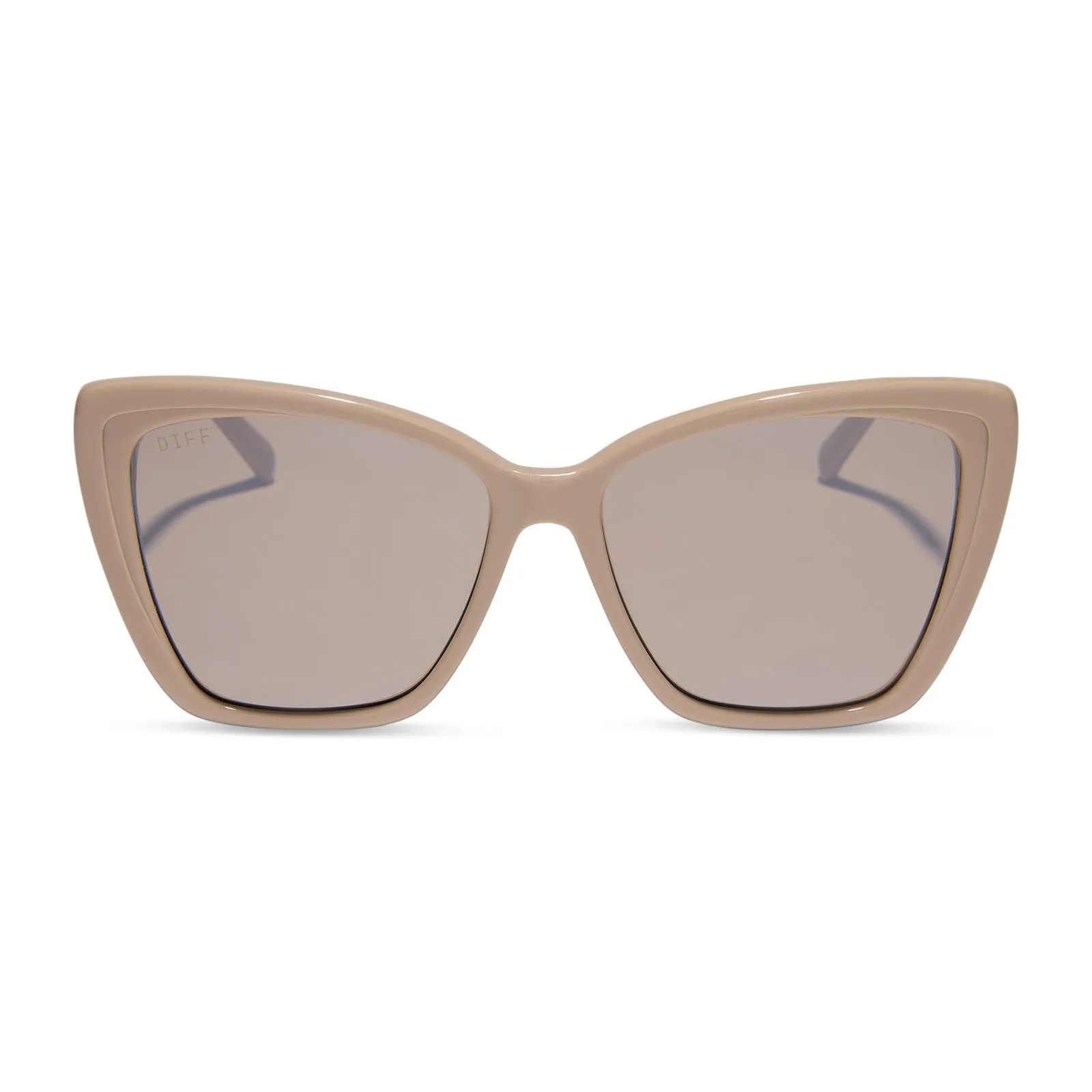 BECKY II - BRUSHED GOLD   ALMOND SILVER FLASH SUNGLASSES