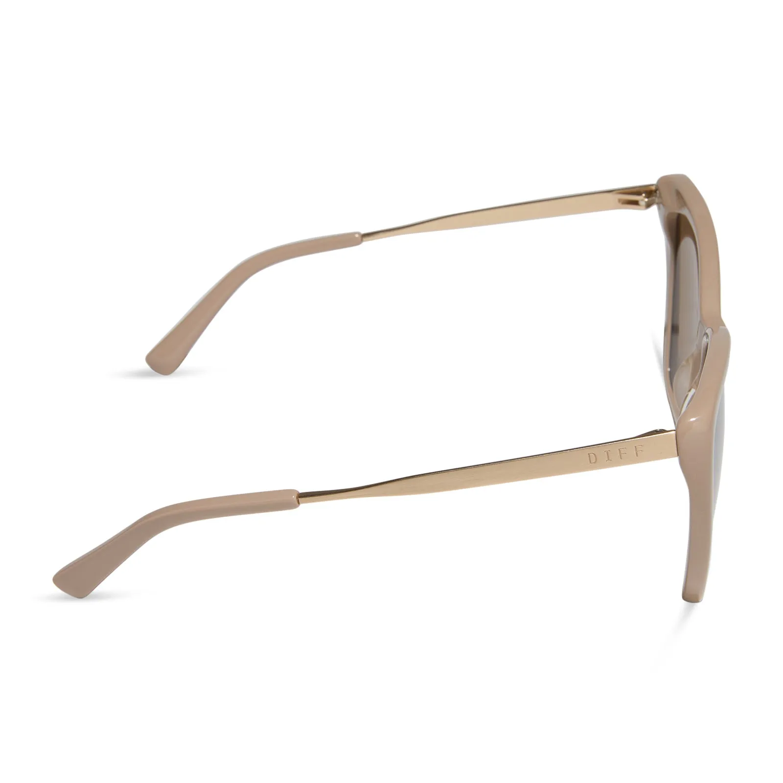 BECKY II - BRUSHED GOLD   ALMOND SILVER FLASH SUNGLASSES