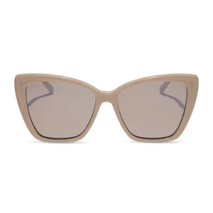 BECKY II - BRUSHED GOLD   ALMOND SILVER FLASH SUNGLASSES