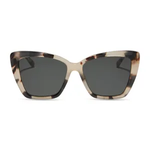 BECKY II - CREAM TORTOISE   GREY POLARIZED SUNGLASSES