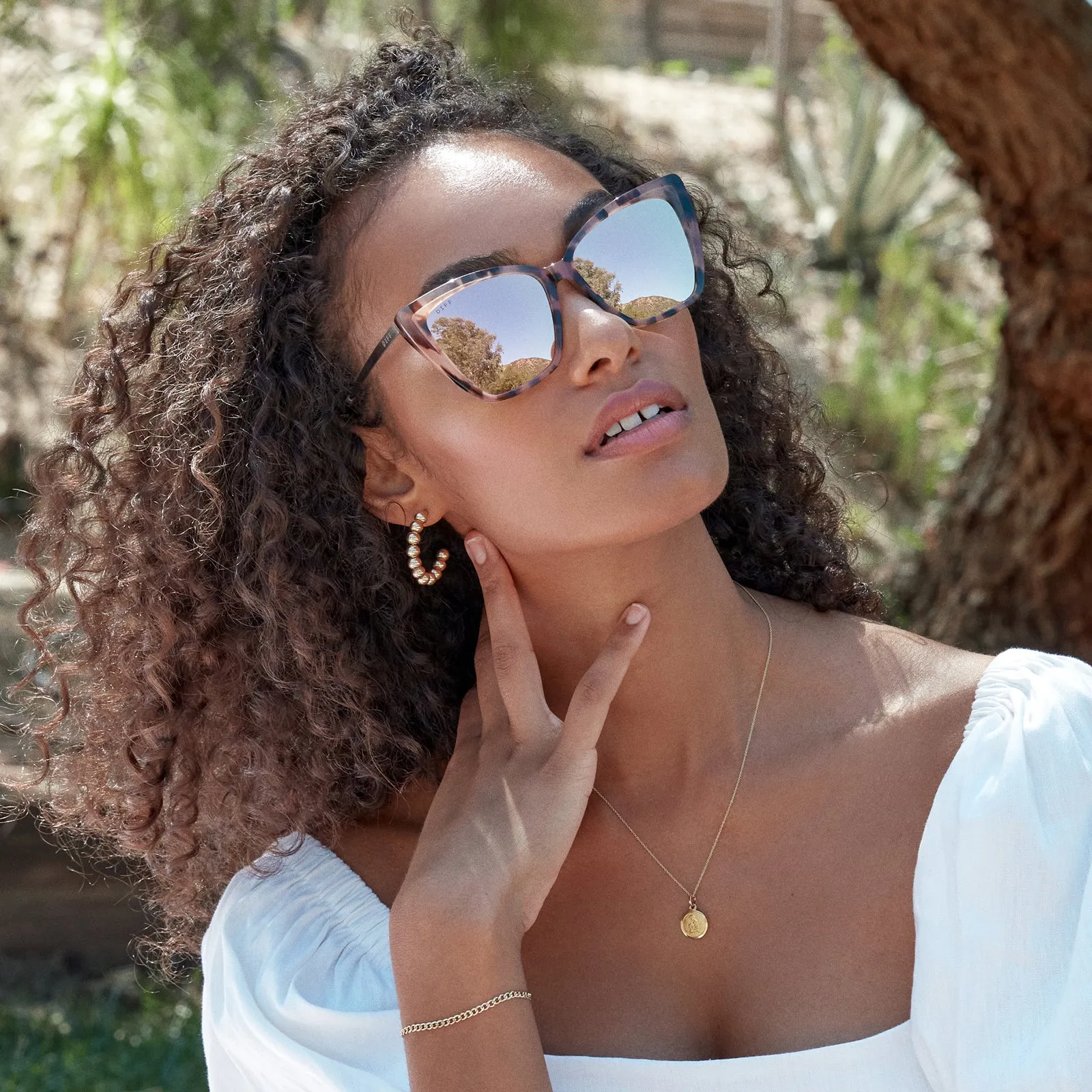 BECKY II - HIMALAYAN TORTOISE   TAUPE MIRROR POLARIZED SUNGLASSES