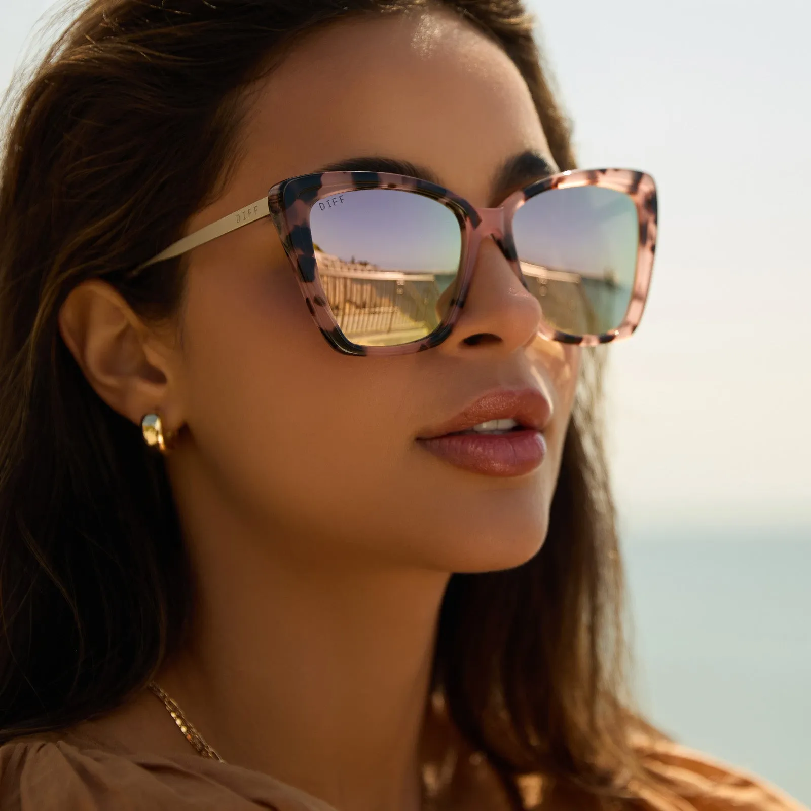 BECKY II - HIMALAYAN TORTOISE   TAUPE MIRROR POLARIZED SUNGLASSES