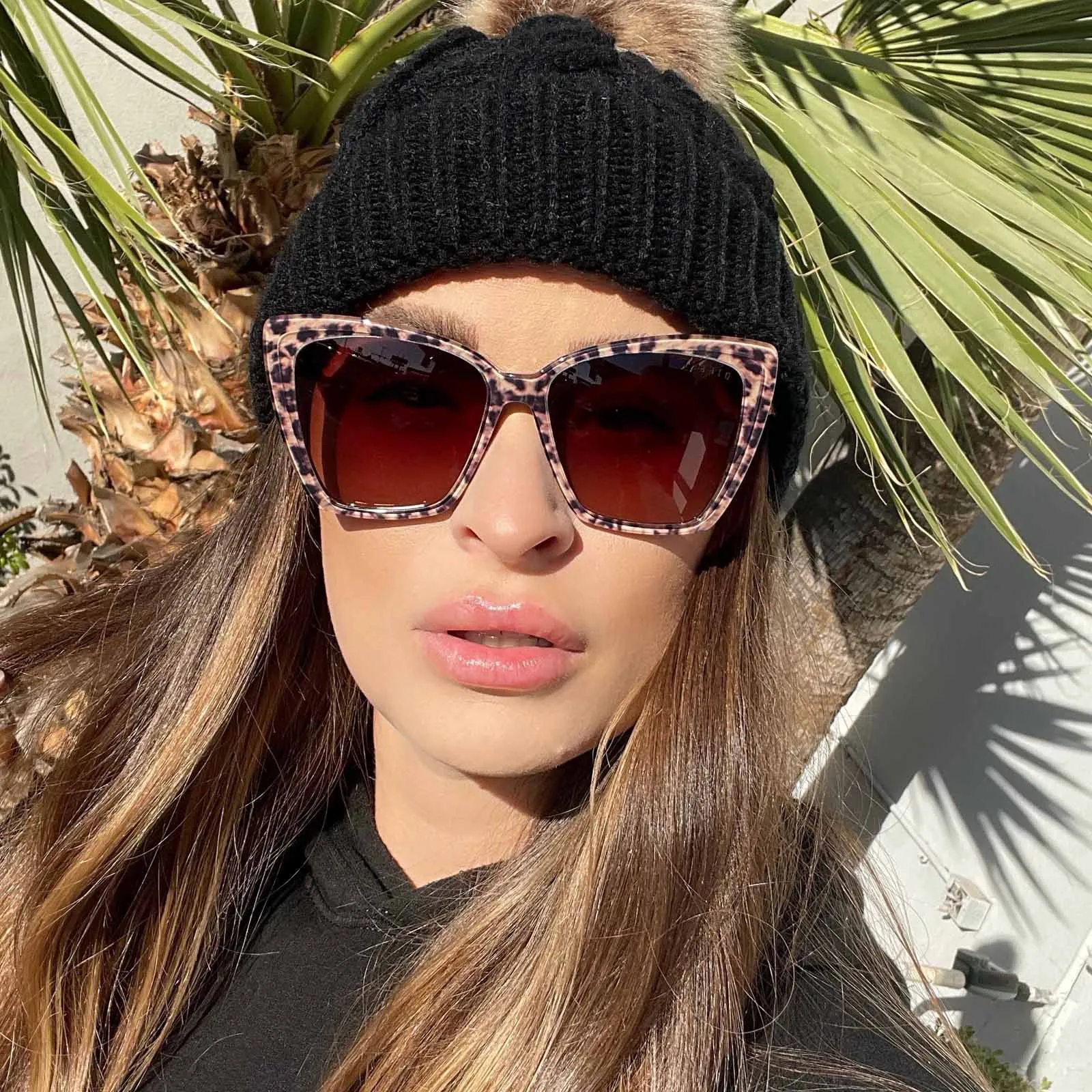BECKY II - LEOPARD TORTOISE   BROWN GRADIENT SUNGLASSES