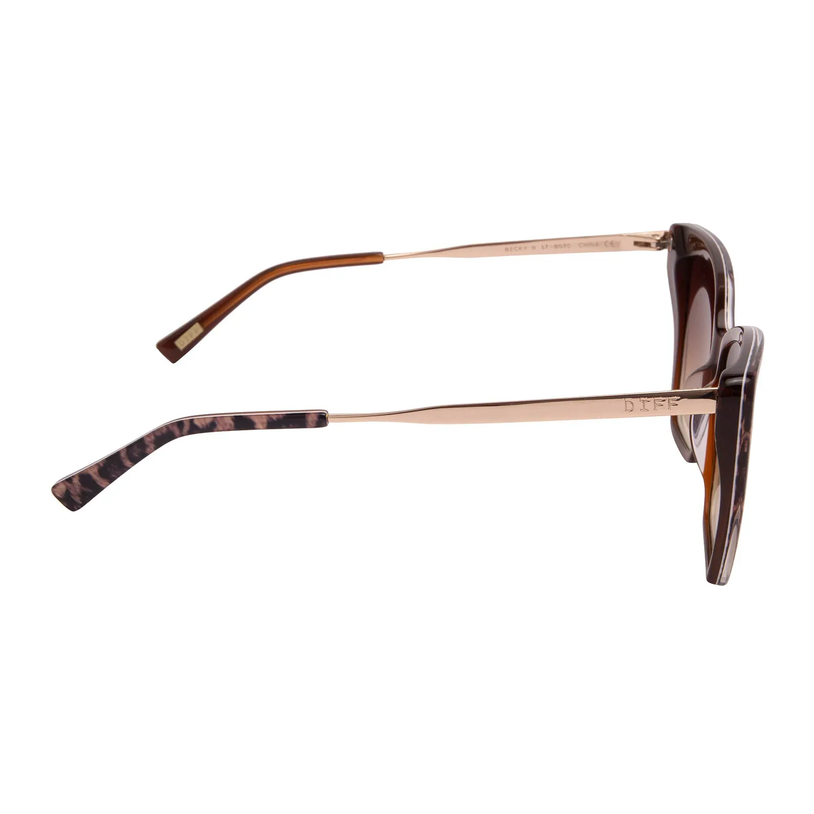 BECKY II - LEOPARD TORTOISE   BROWN GRADIENT SUNGLASSES