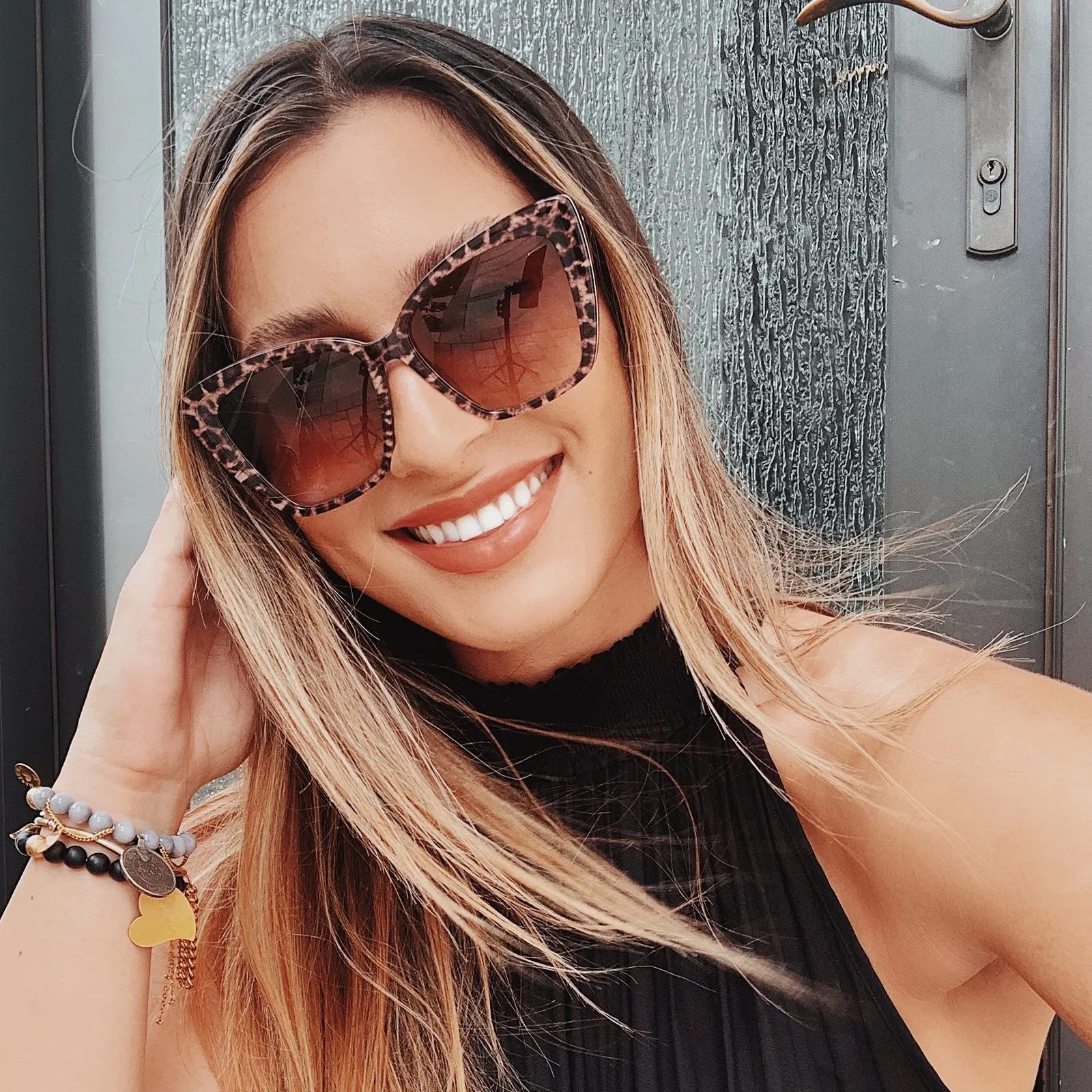 BECKY II - LEOPARD TORTOISE   BROWN GRADIENT SUNGLASSES