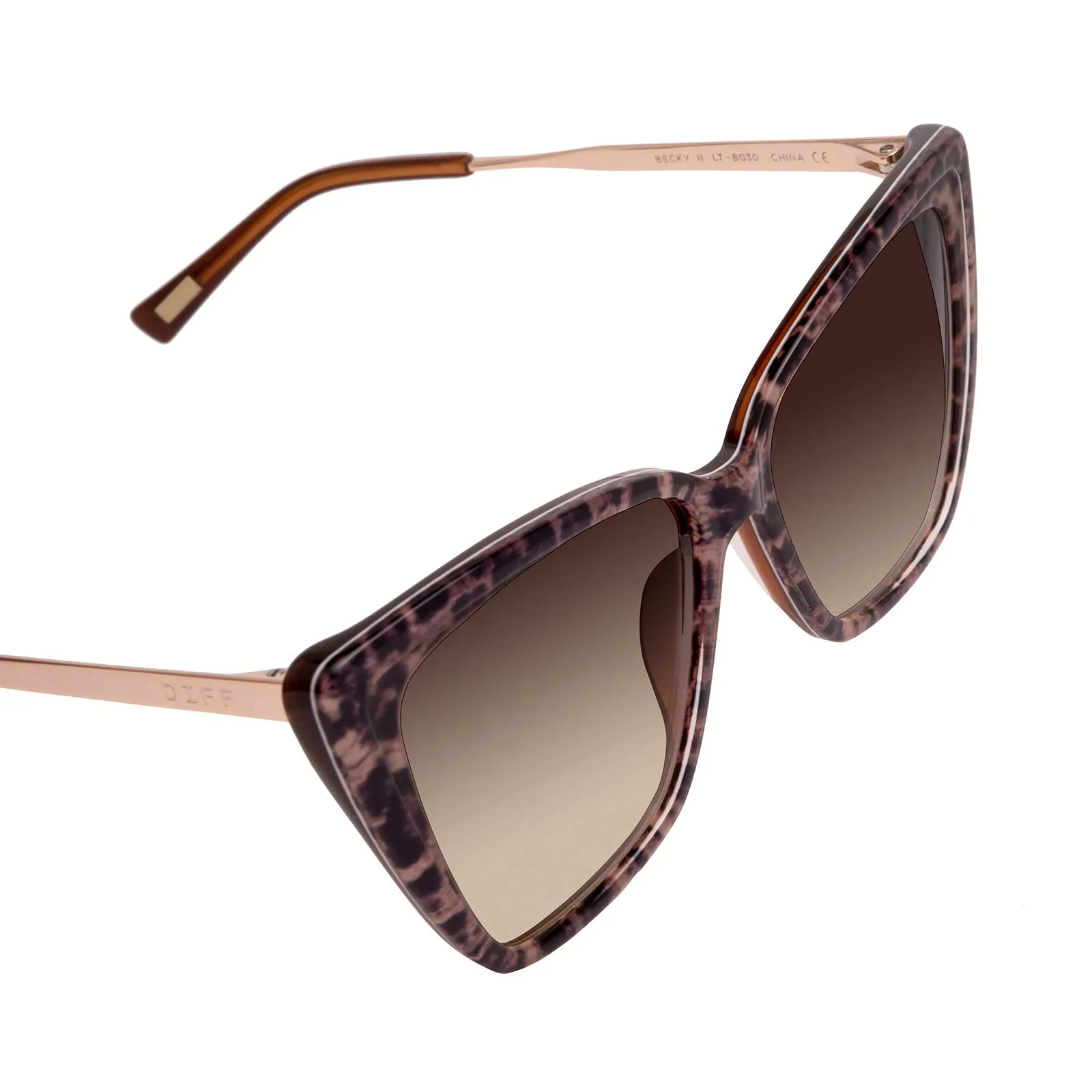 BECKY II - LEOPARD TORTOISE   BROWN GRADIENT SUNGLASSES