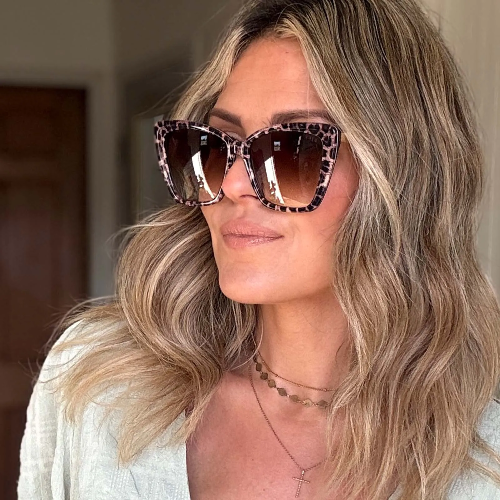 BECKY II - LEOPARD TORTOISE   BROWN GRADIENT SUNGLASSES