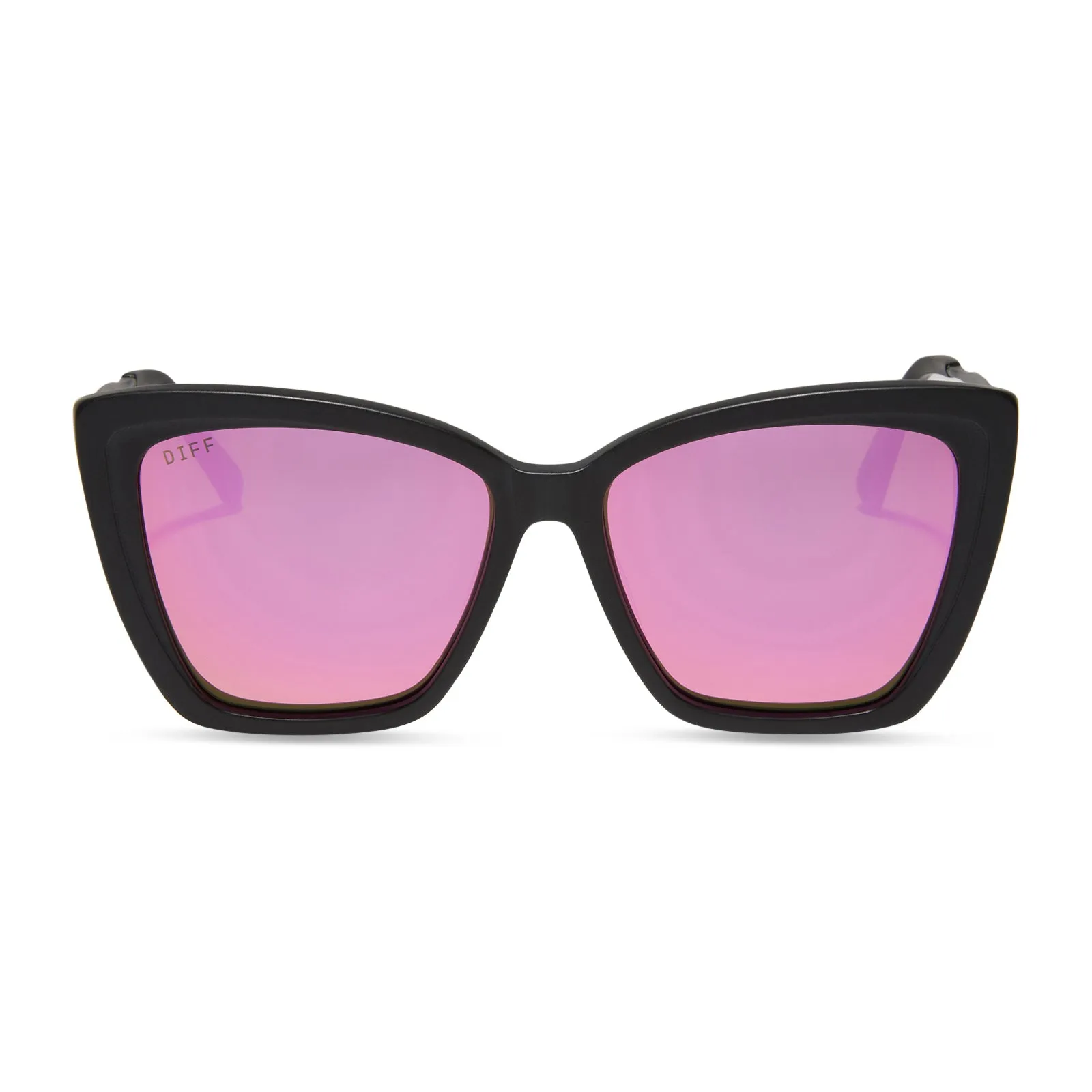 BECKY II - MATTE BLACK   PINK MIRROR POLARIZED SUNGLASSES
