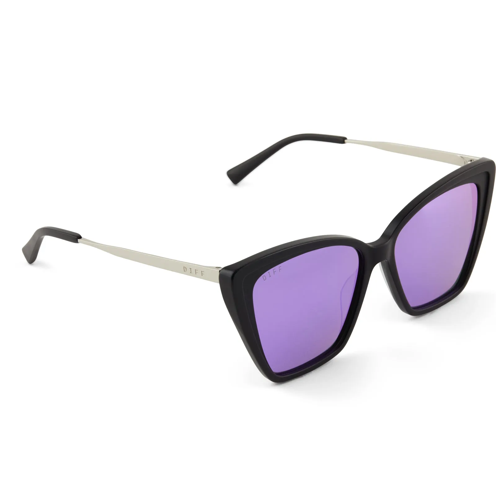 BECKY II - MATTE BLACK   PURPLE MIRROR   POLARIZED SUNGLASSES