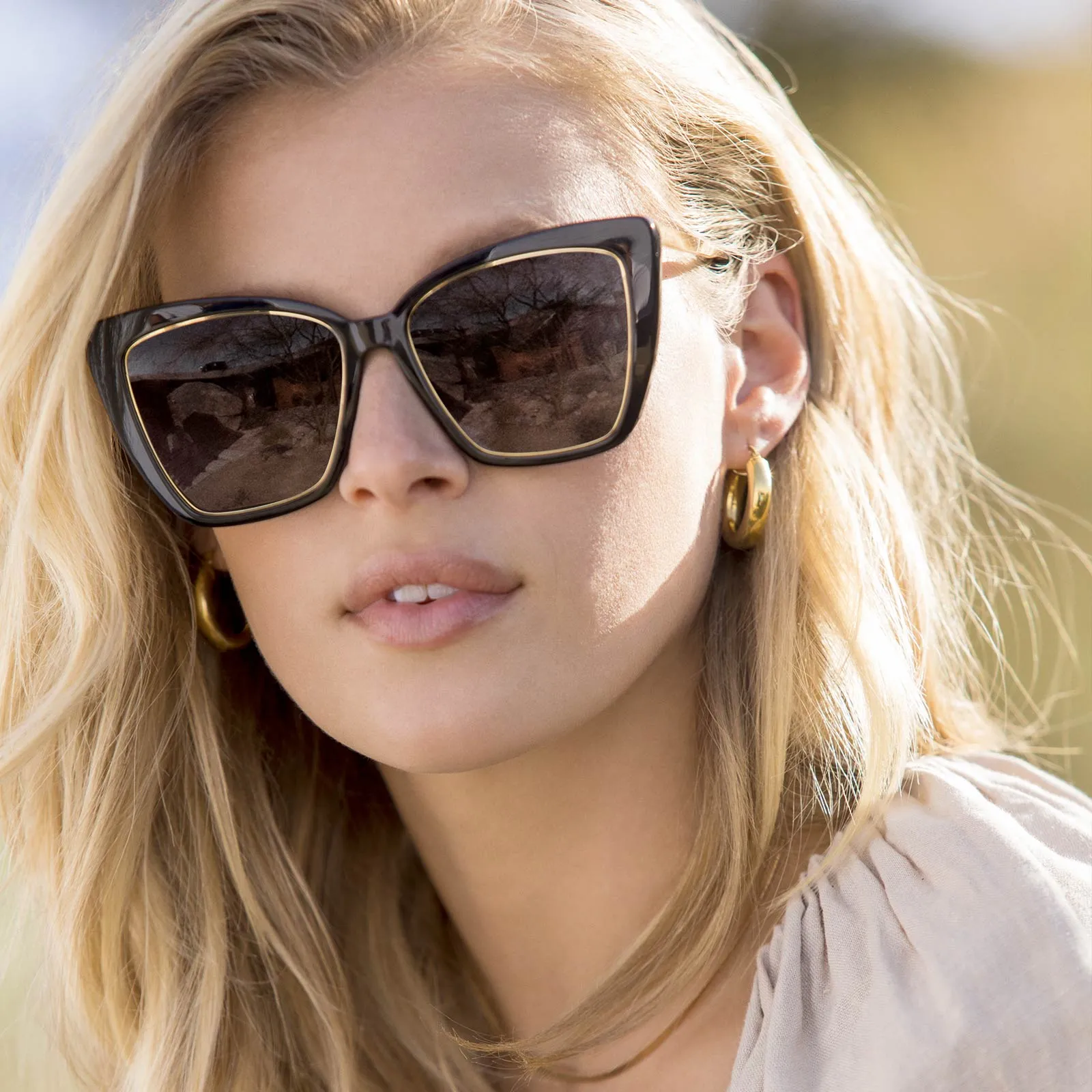 BECKY IV - BLACK   GREY POLARIZED SUNGLASSES