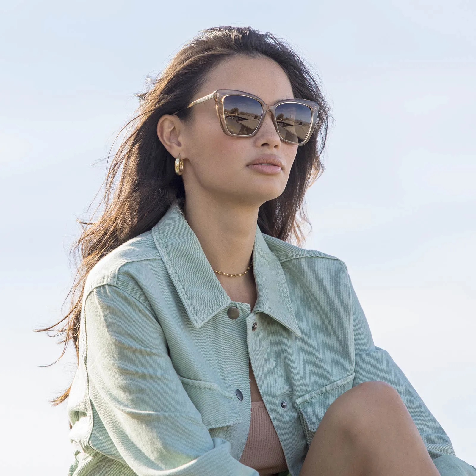 BECKY IV - VINTAGE CRYSTAL   BROWN GRADIENT SUNGLASSES