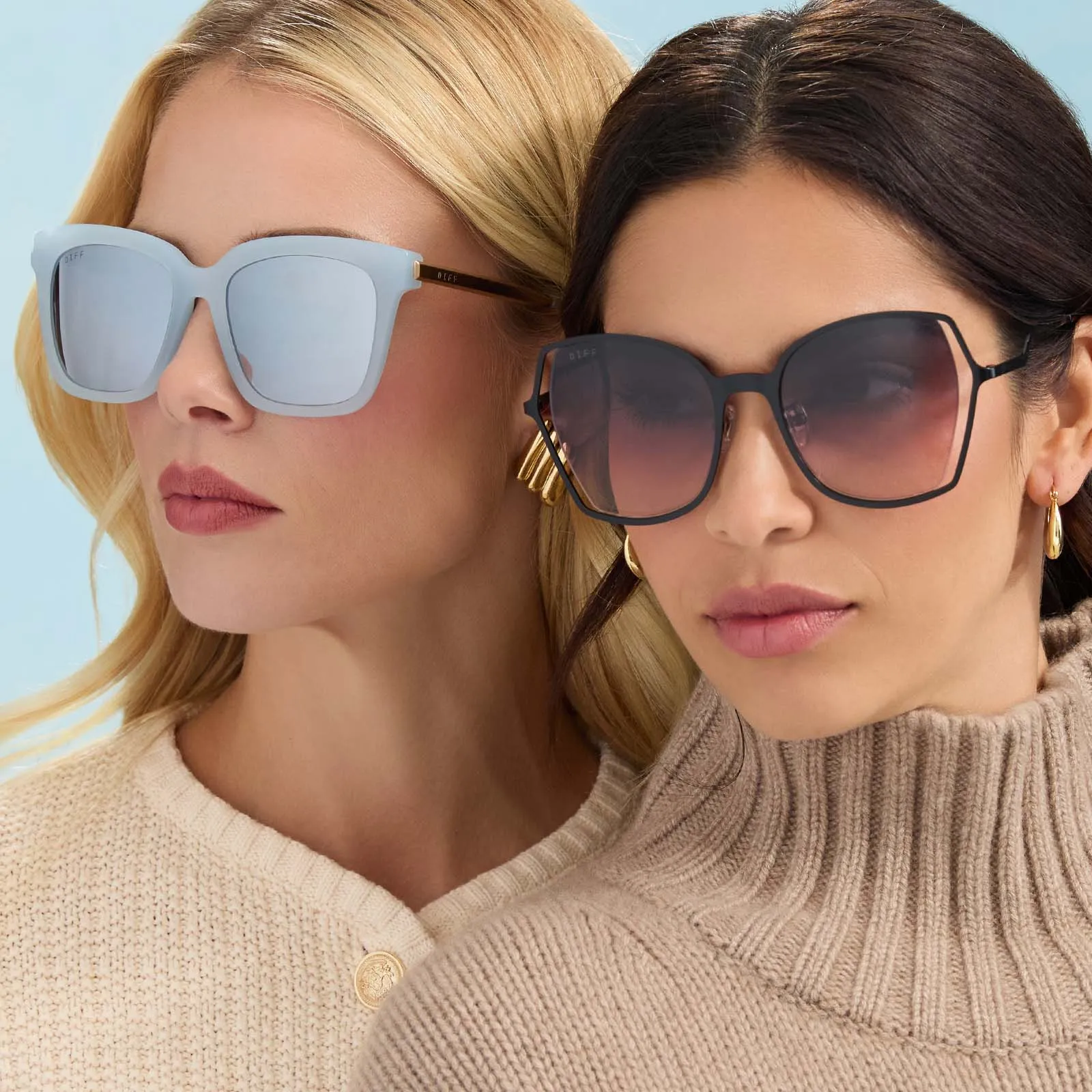BELLA - BLUE DUST   BLUE GRADIENT FLASH SUNGLASSES