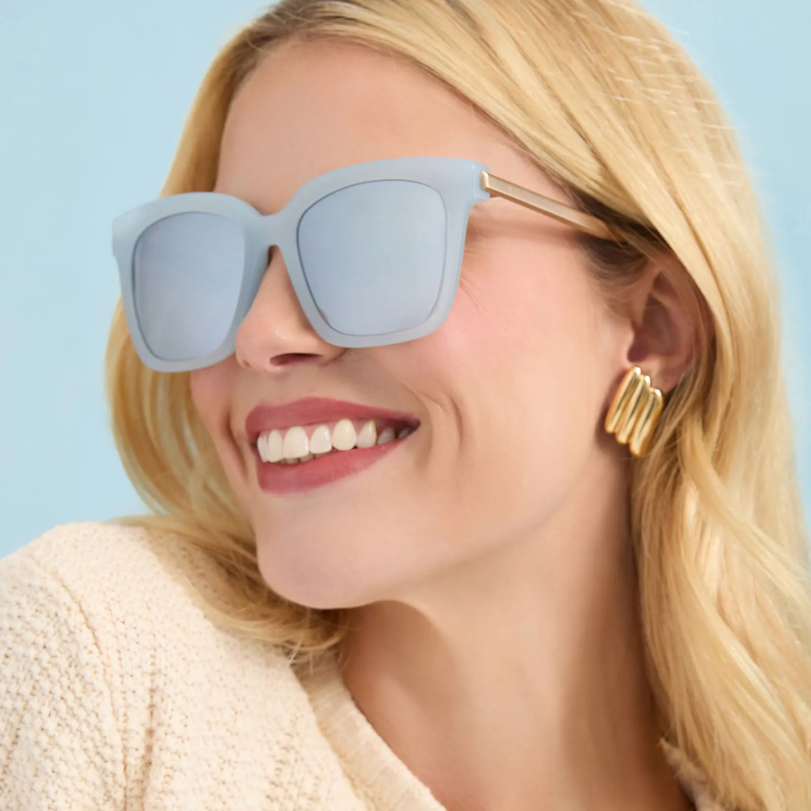BELLA - BLUE DUST   BLUE GRADIENT FLASH SUNGLASSES