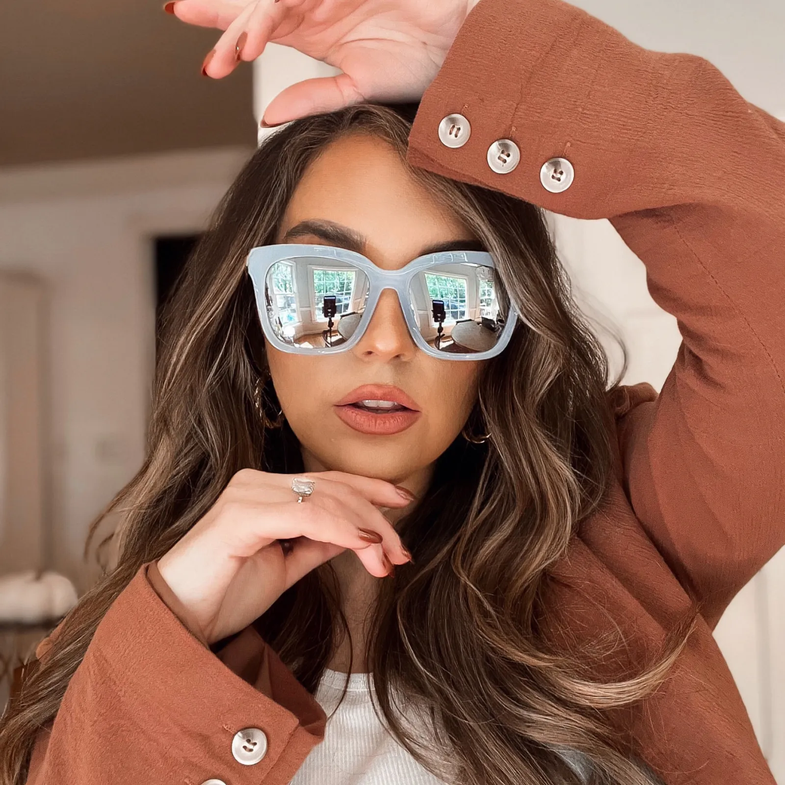 BELLA - BLUE DUST   BLUE GRADIENT FLASH SUNGLASSES