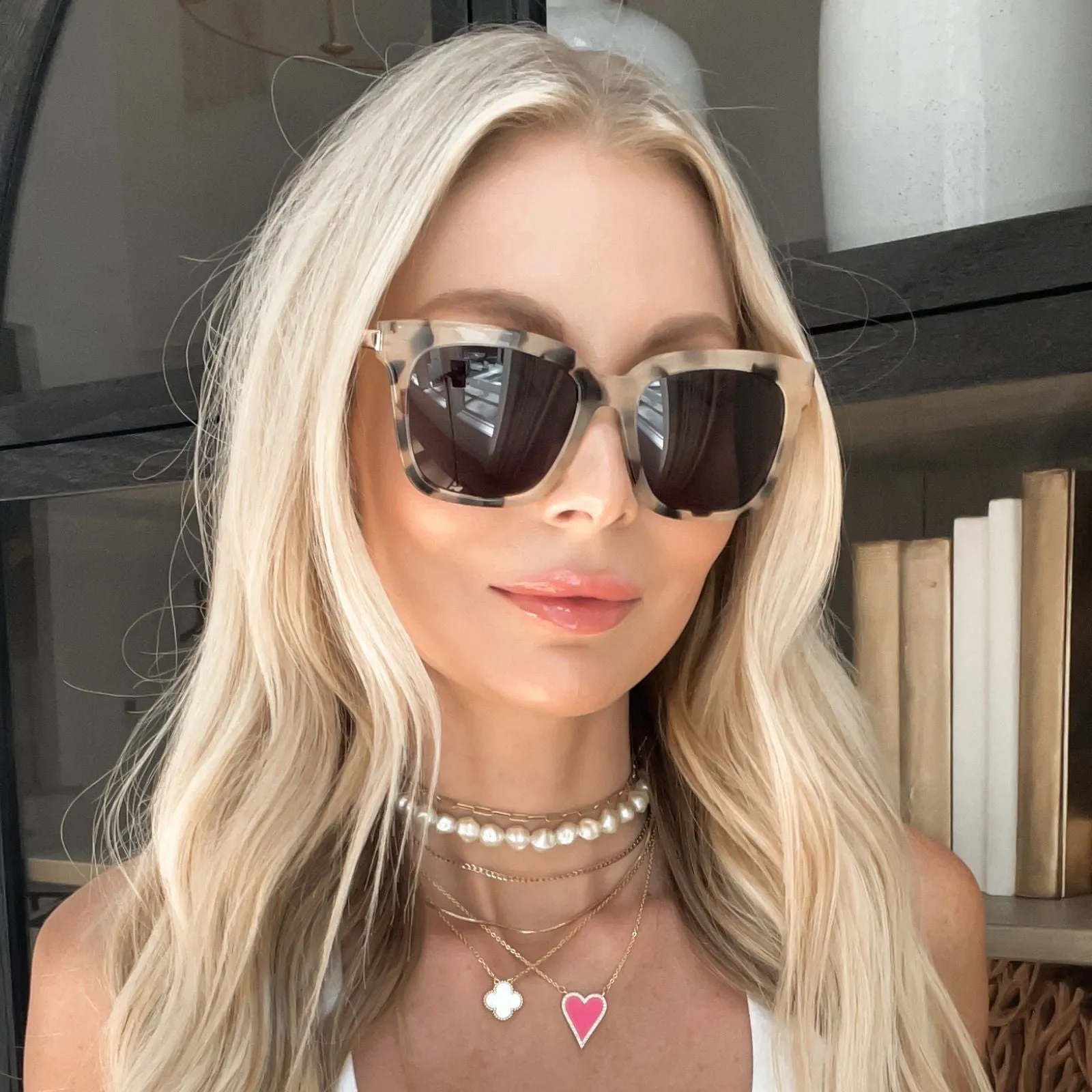 BELLA - CREAM TORTOISE   GREY SUNGLASSES