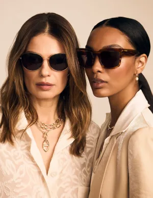 Blonde Horn Oversized Square Sunglasses