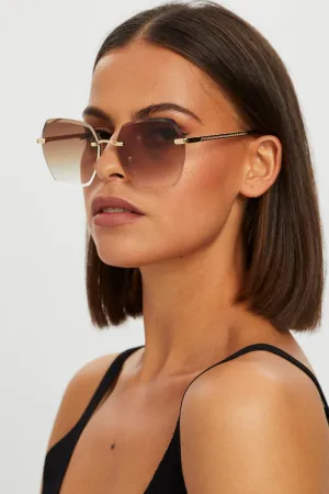 BROWN Oversized Square Sunglasses