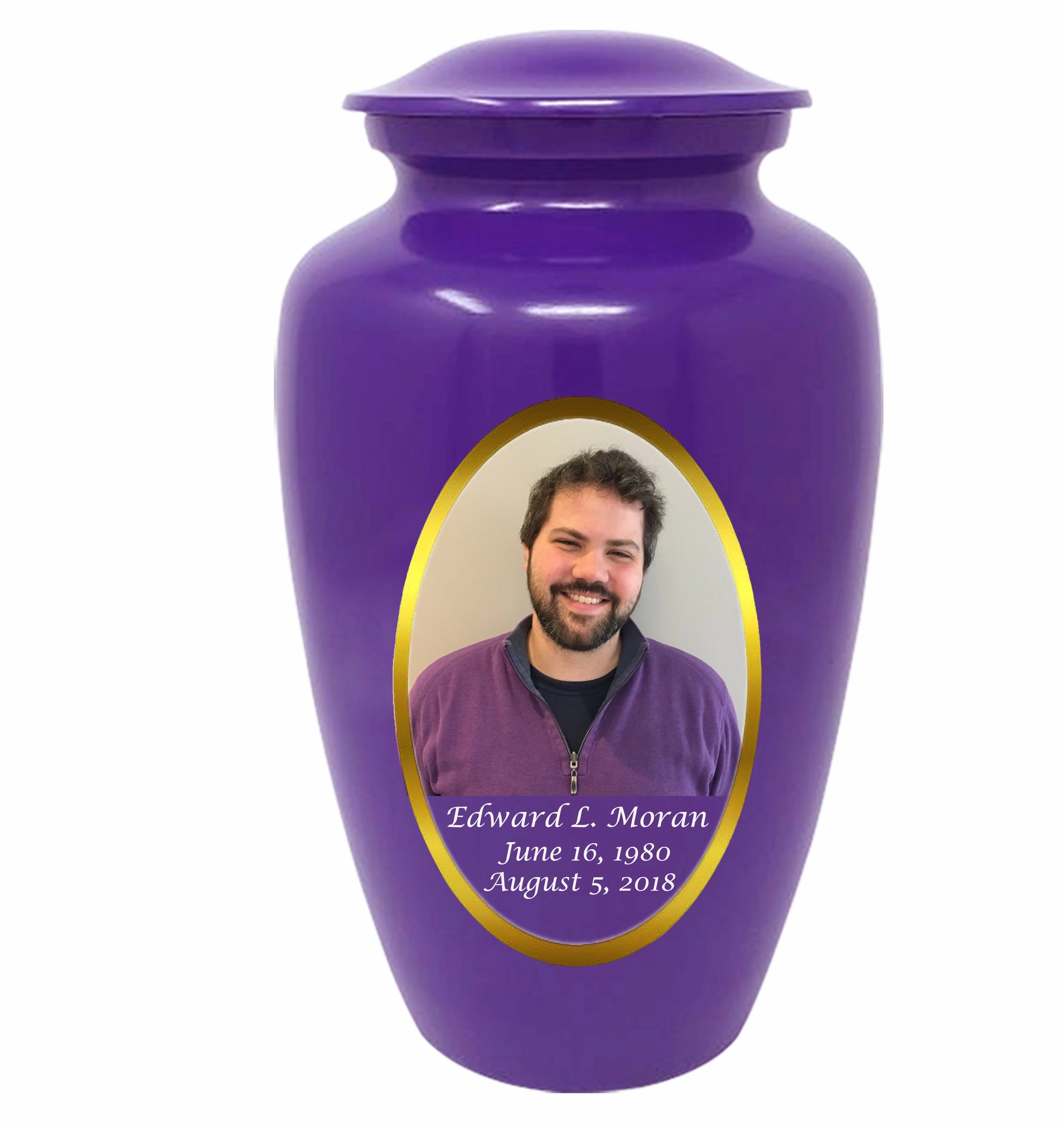 Custom Photo & Text Cremation Urn