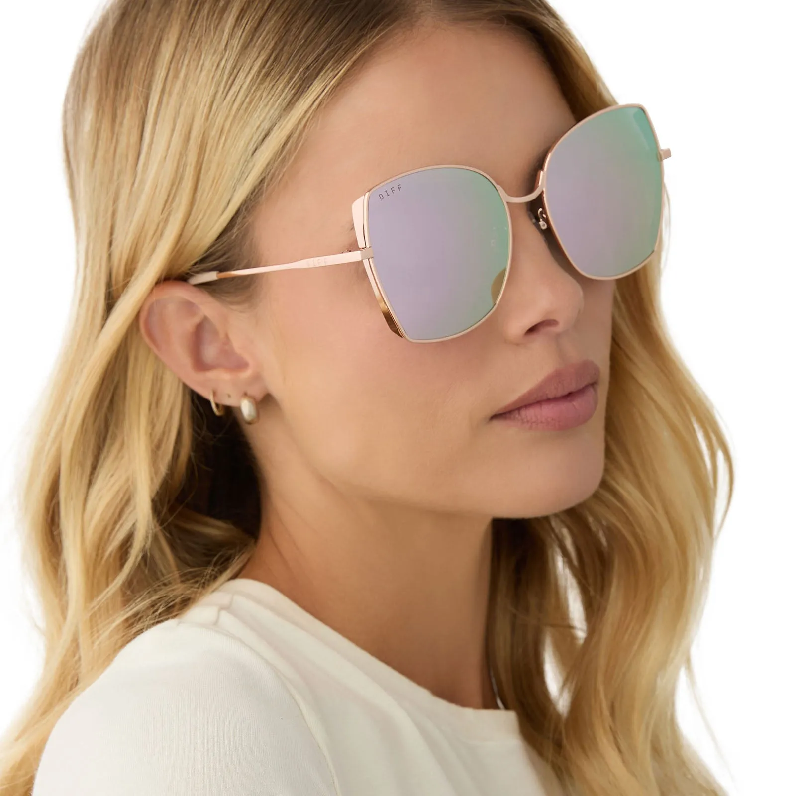 DONNA - CHAMPAGNE   CHERRY BLOSSOM MIRROR   POLARIZED SUNGLASSES