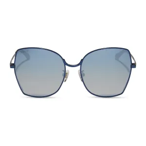 DONNA - DEEP NAVY METAL   AEGEAN BLUE FLASH SUNGLASSES