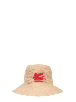 Etro Logo Embroidered Woven Sun Hat
