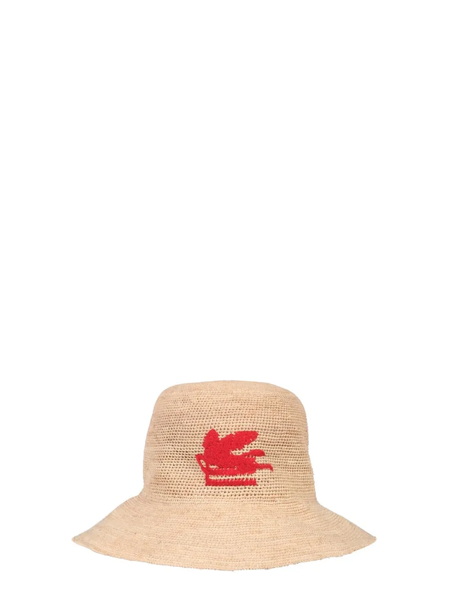 Etro Logo Embroidered Woven Sun Hat