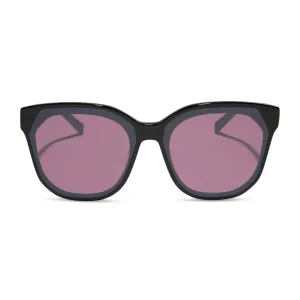 GIA - BLACK   AUBERGINE W SILVER FLASH SUNGLASSES
