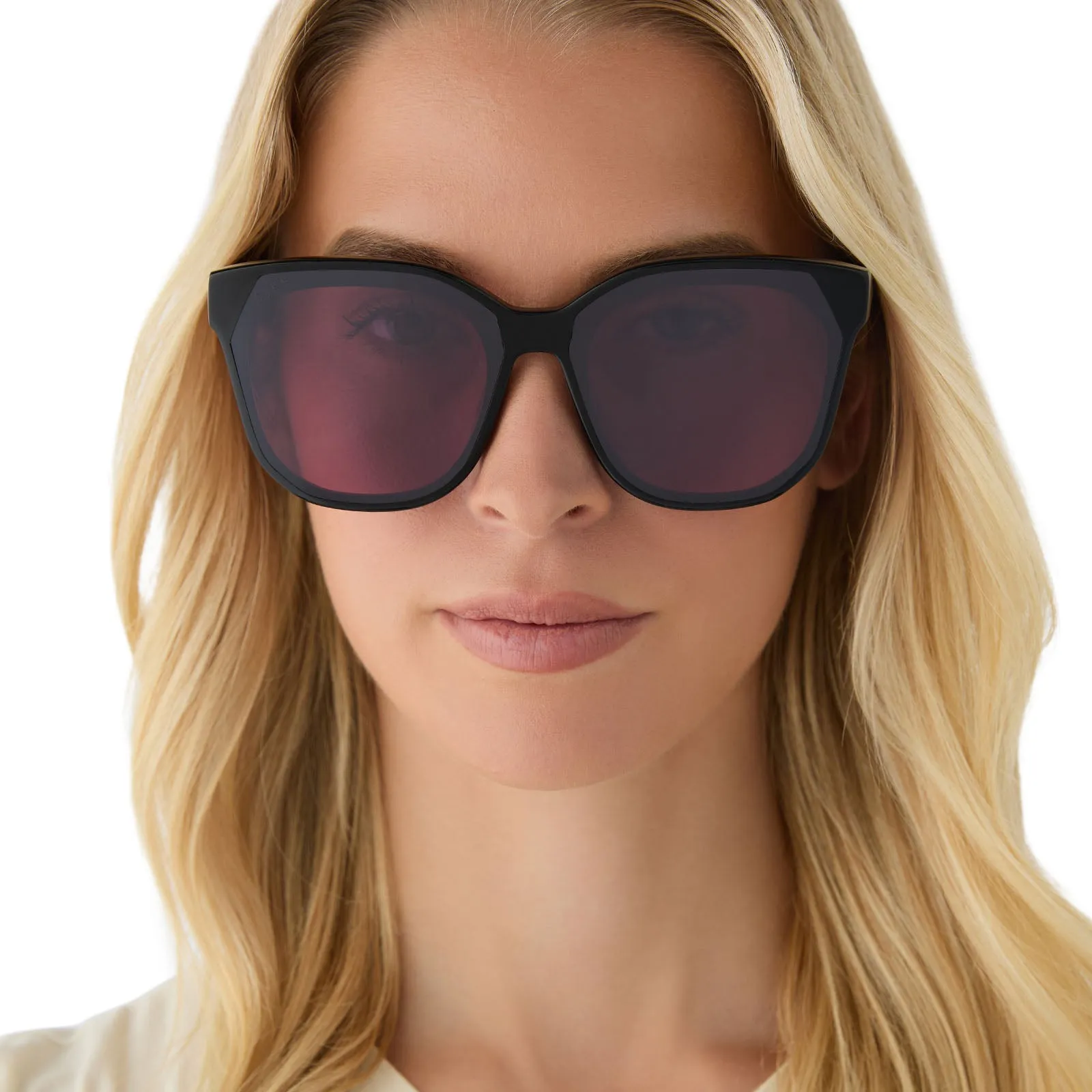 GIA - BLACK   AUBERGINE W SILVER FLASH SUNGLASSES
