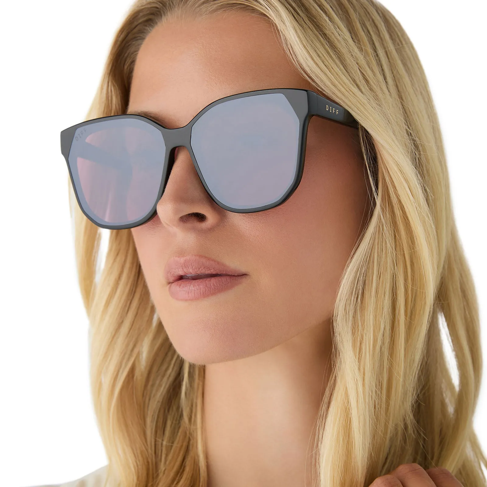 GIA - BLACK   AUBERGINE W SILVER FLASH SUNGLASSES