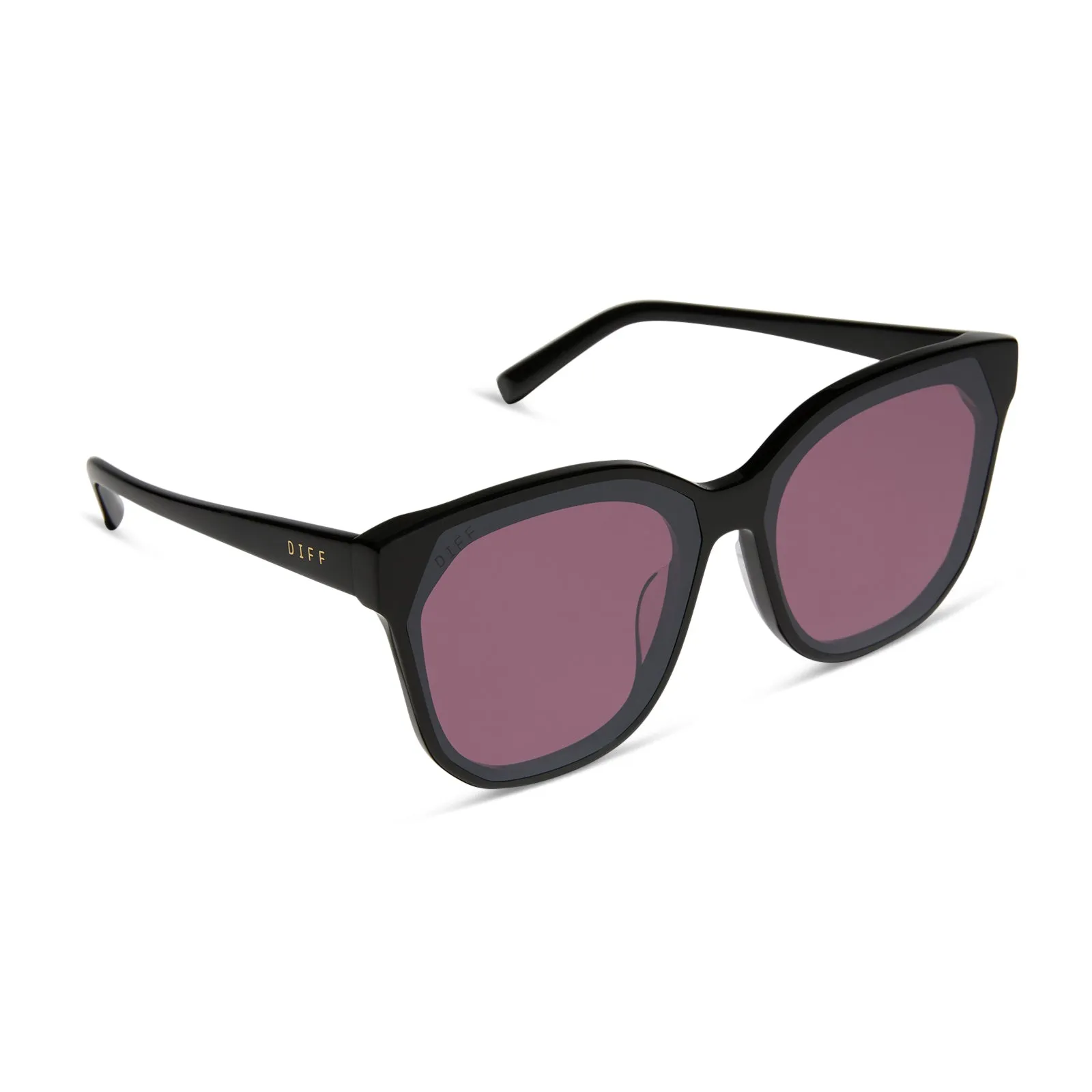 GIA - BLACK   AUBERGINE W SILVER FLASH SUNGLASSES
