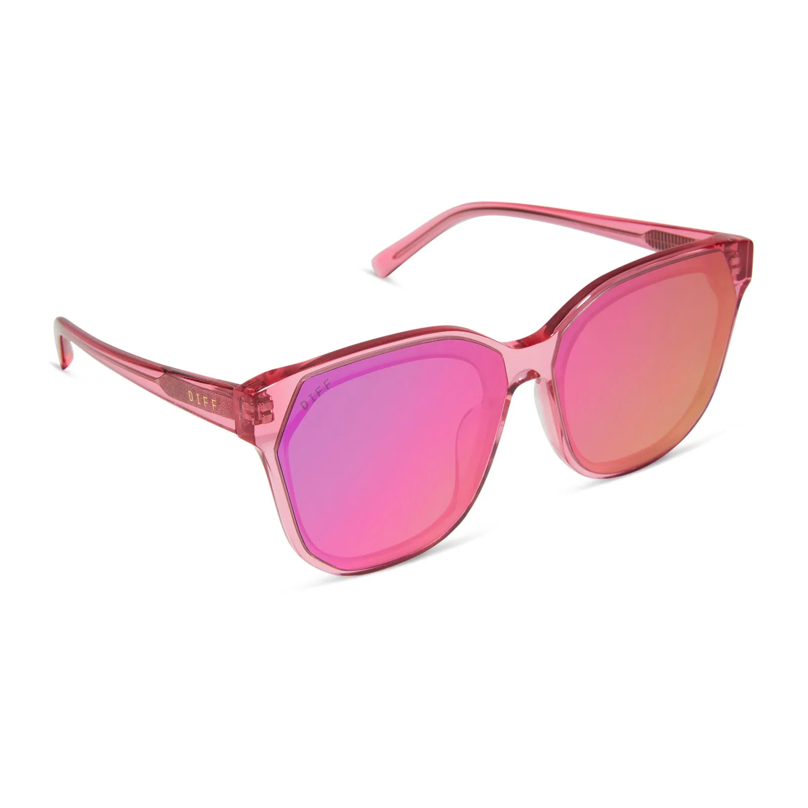 GIA - CANDY PINK CRYSTAL   PINK RUSH MIRROR SUNGLASSES
