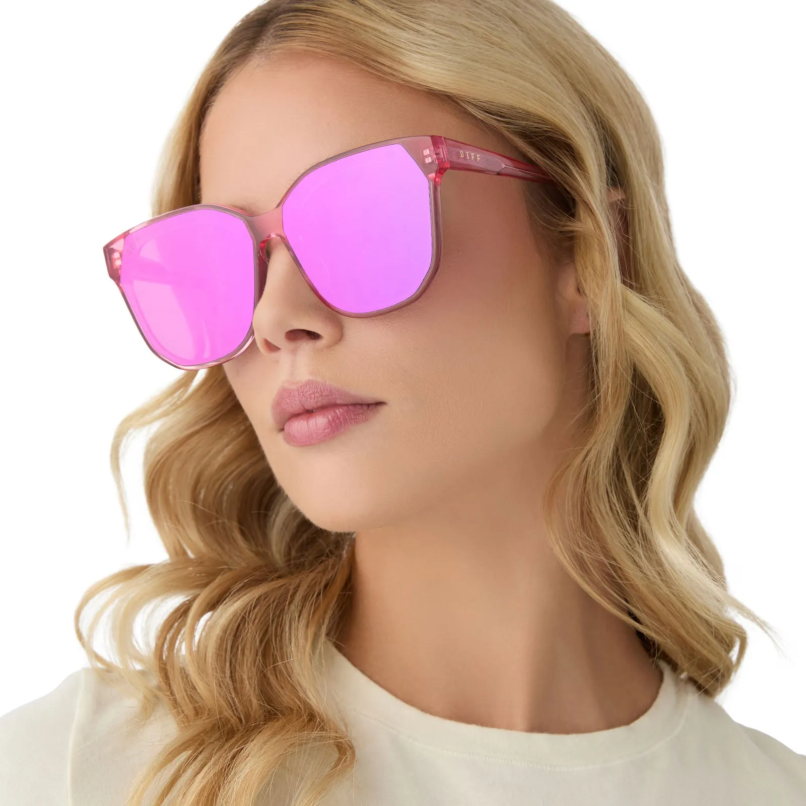 GIA - CANDY PINK CRYSTAL   PINK RUSH MIRROR SUNGLASSES