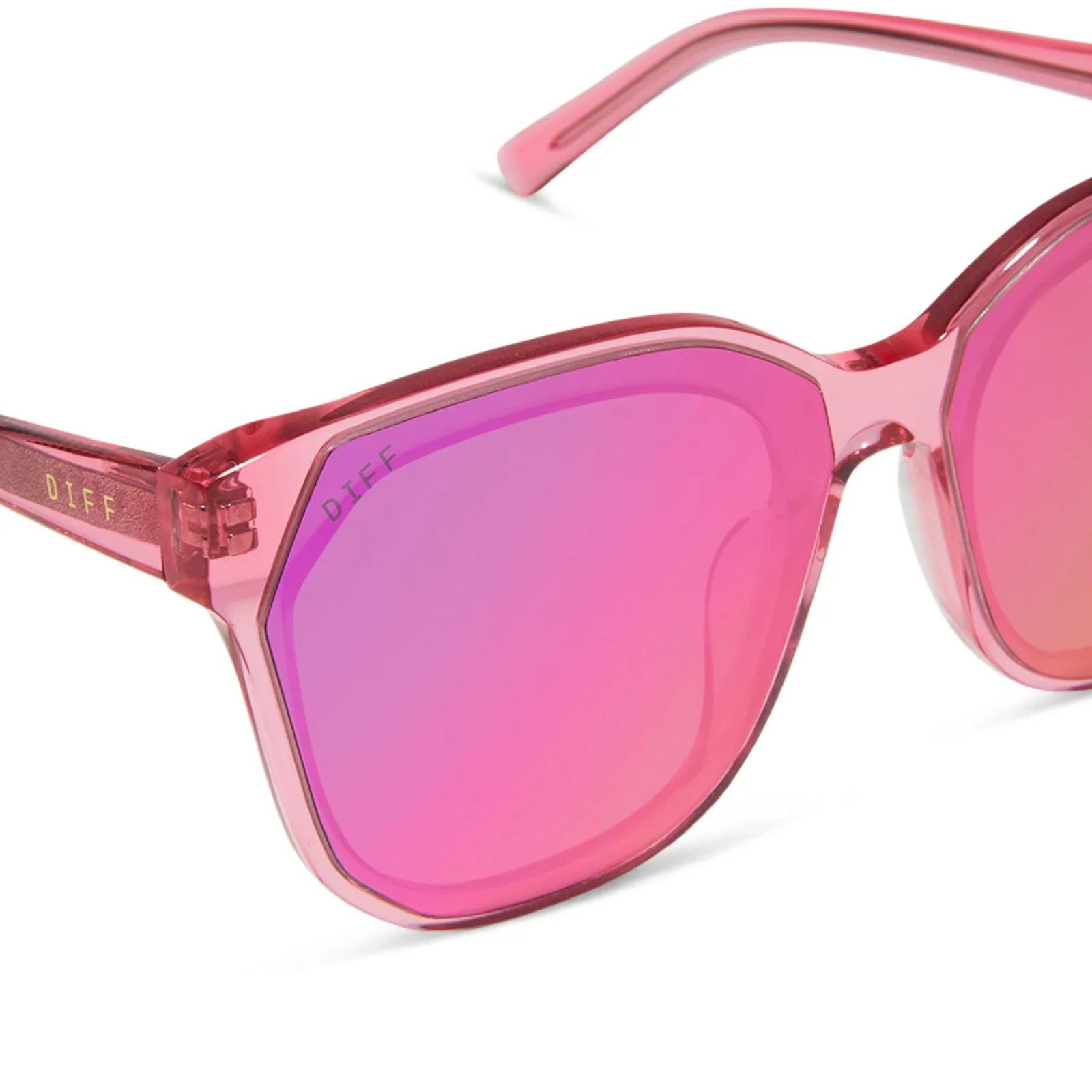 GIA - CANDY PINK CRYSTAL   PINK RUSH MIRROR SUNGLASSES