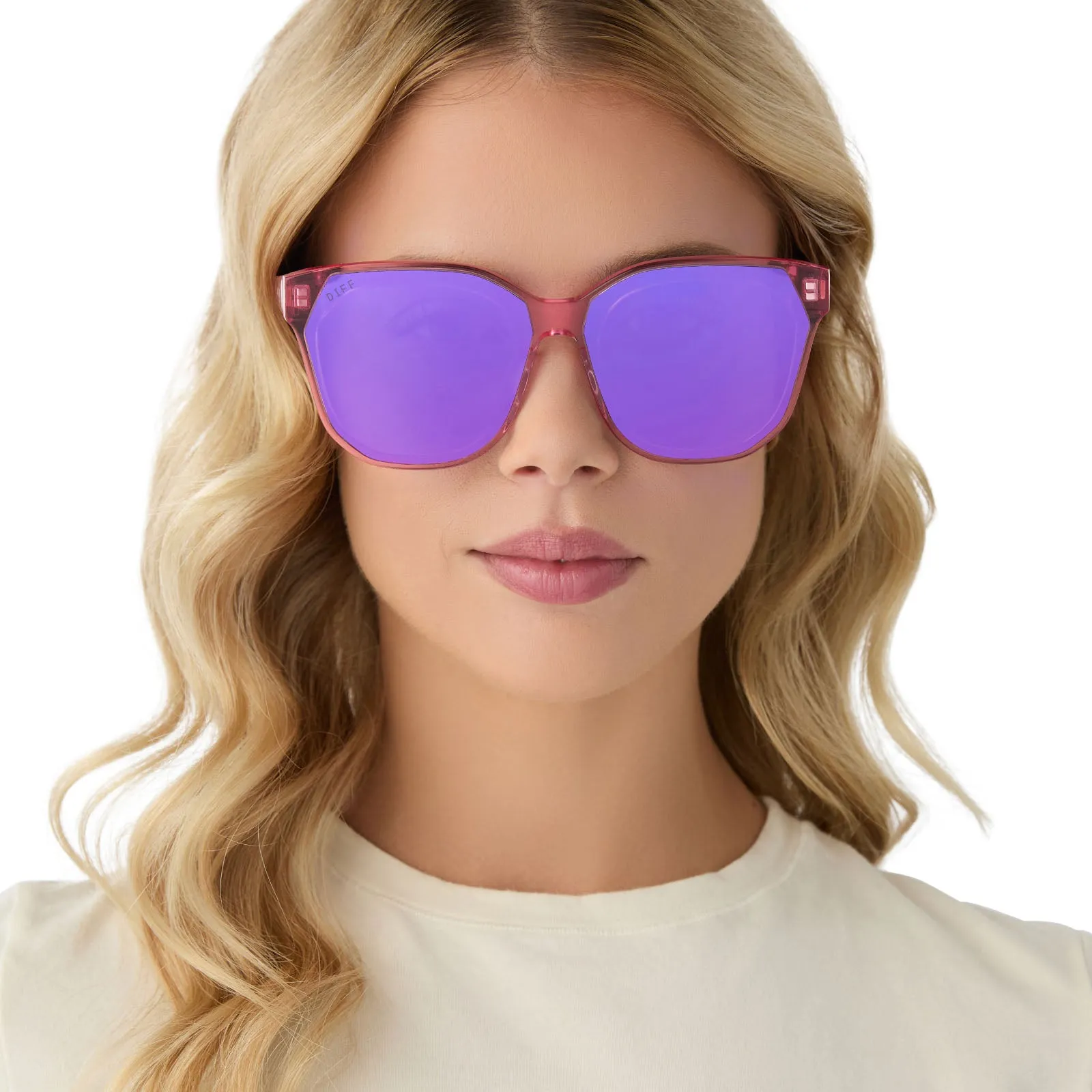 GIA - CANDY PINK CRYSTAL   PINK RUSH MIRROR SUNGLASSES