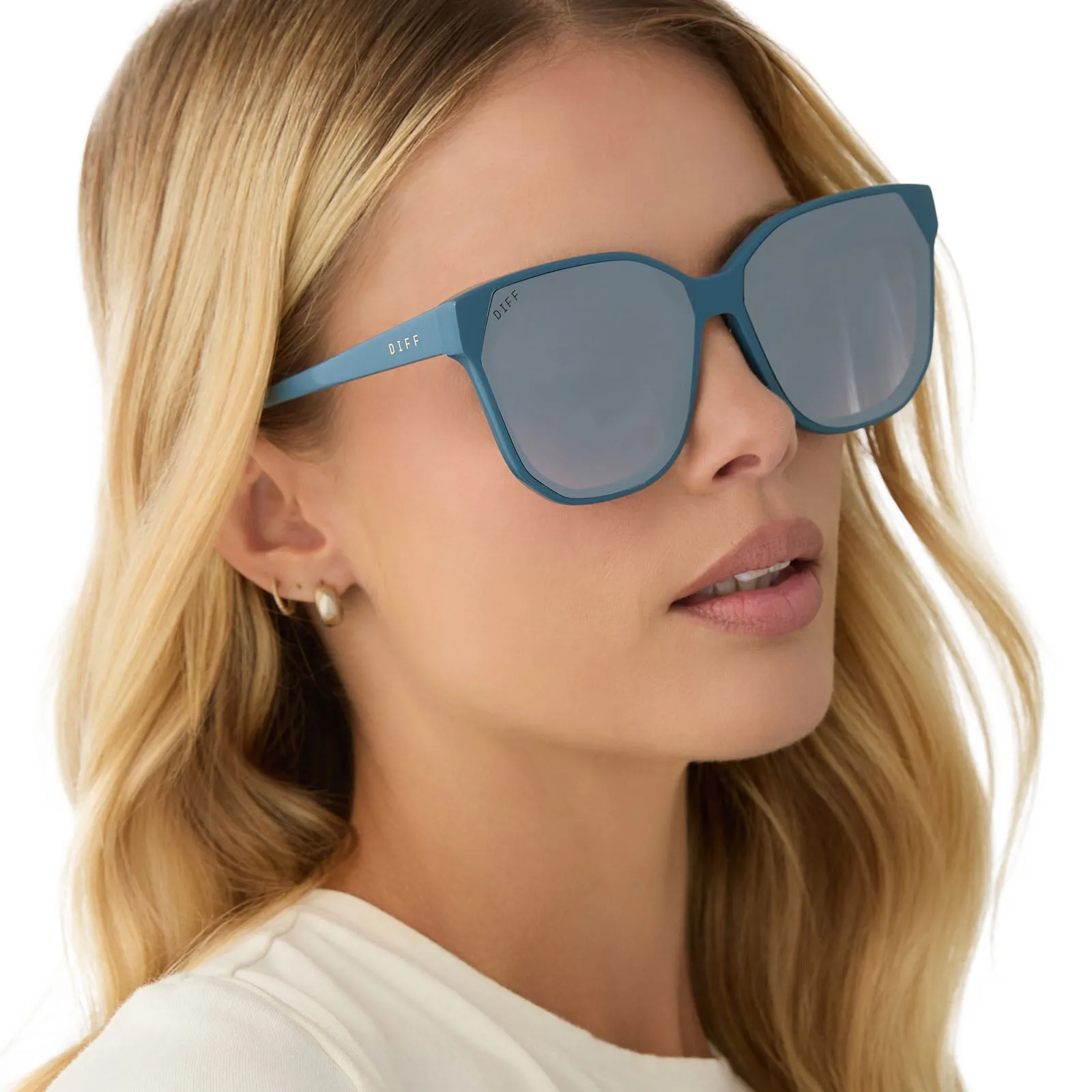 GIA - DEEP SPACE   GREY GRADIENT WITH SILVER FLASH SUNGLASSES