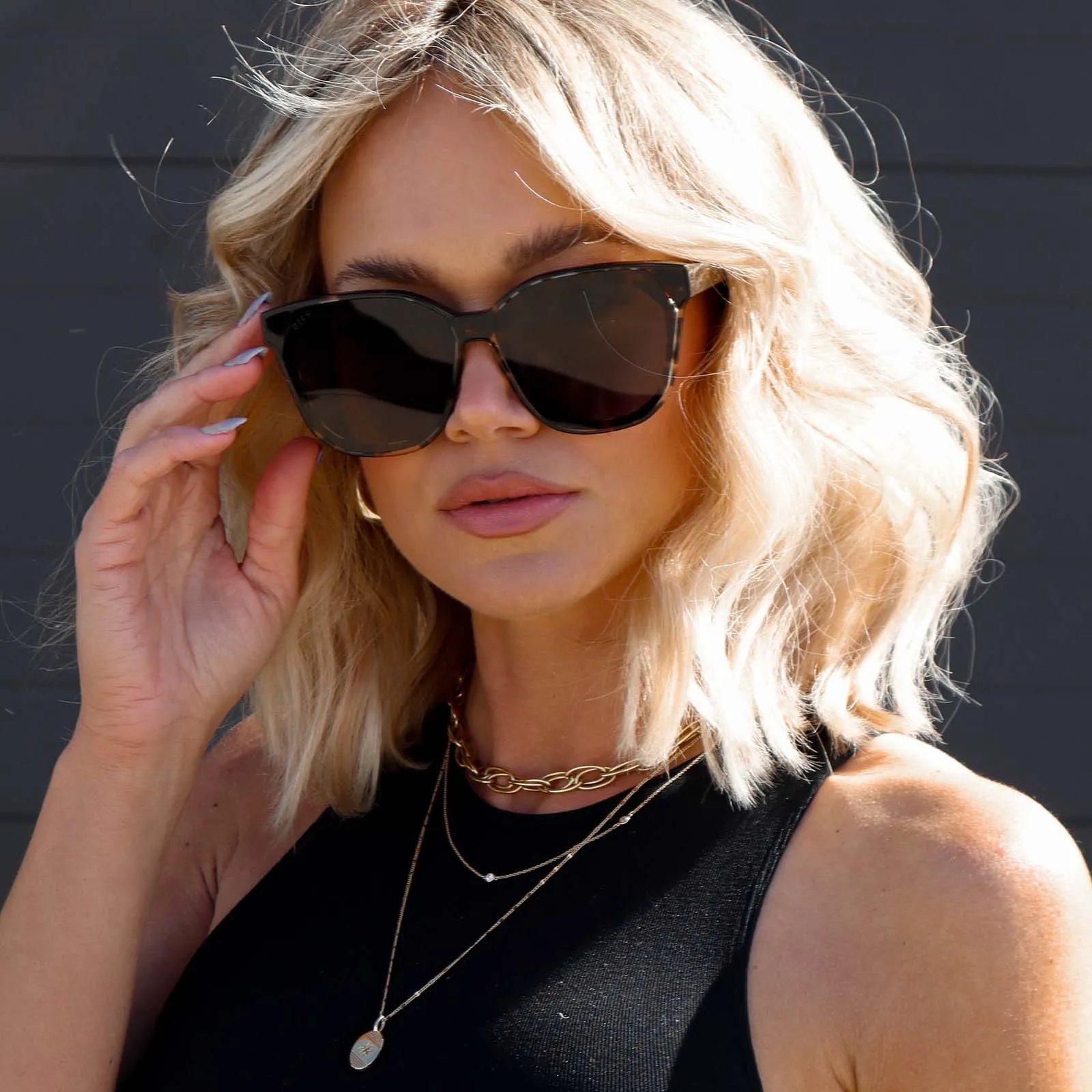 GIA - ESPRESSO TORTOISE   GREY SUNGLASSES