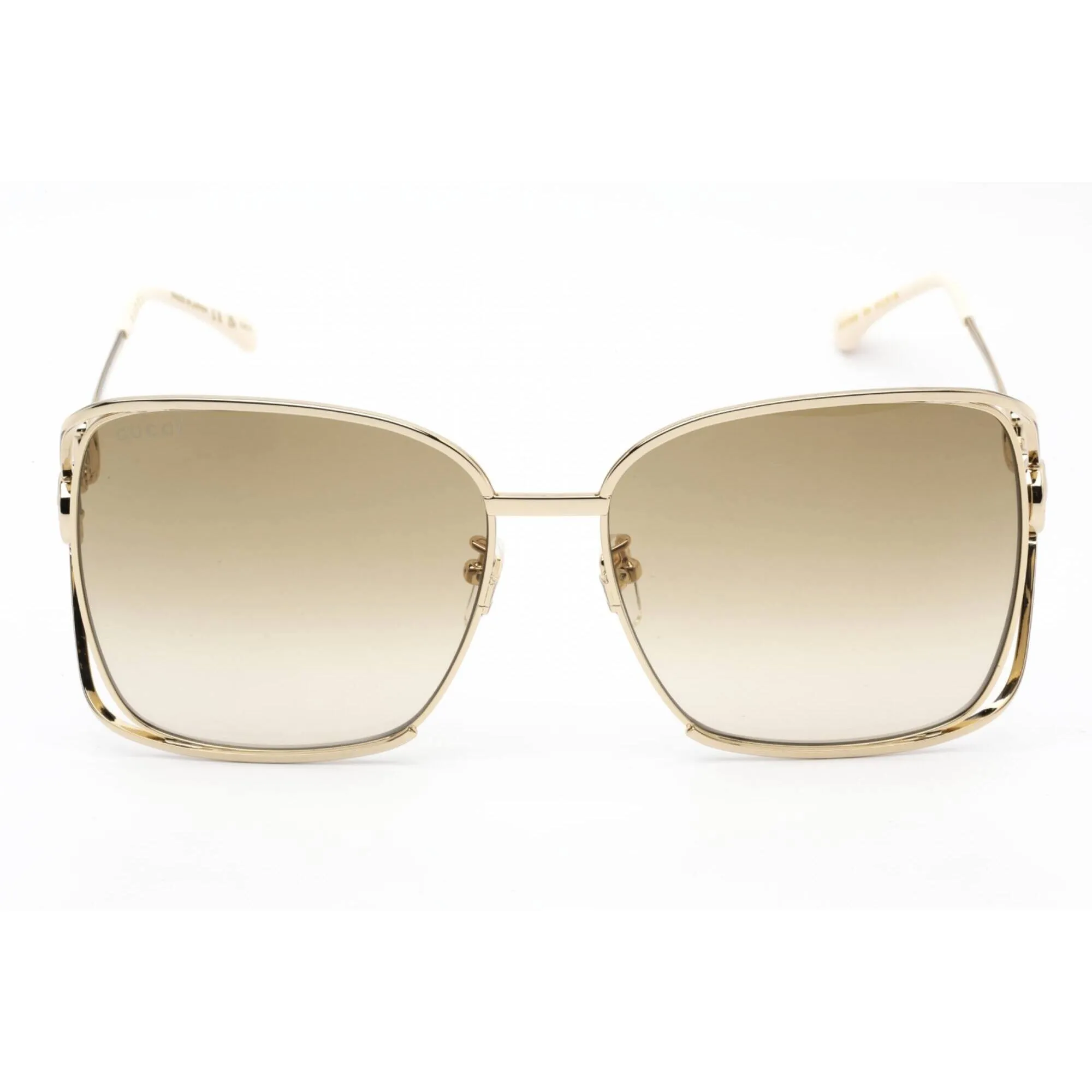 Gucci Women's Sunglasses - Gold Oversized Full Rim Frame Brown Lens | GG1020S 004