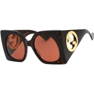 Gucci Women's Sunglasses - Havana Oversized Full Rim Plastic Frame | GG1254S 002