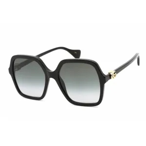 Gucci Women's Sunglasses - Shiny Black Oversized Full Rim Plastic Frame | GG1072S 001