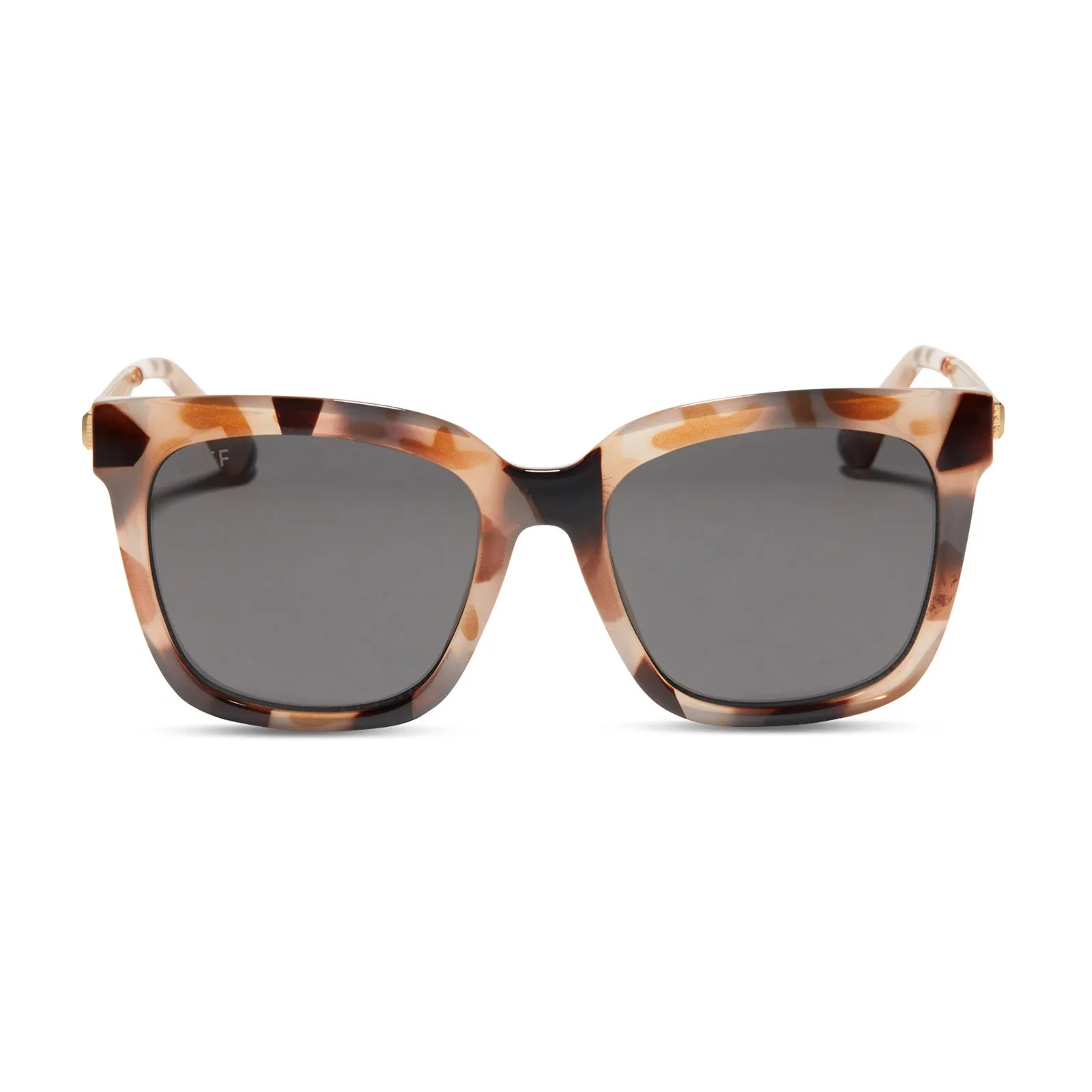 HAILEY - CREAM TORTOISE   SOLID GREY SUNGLASSES