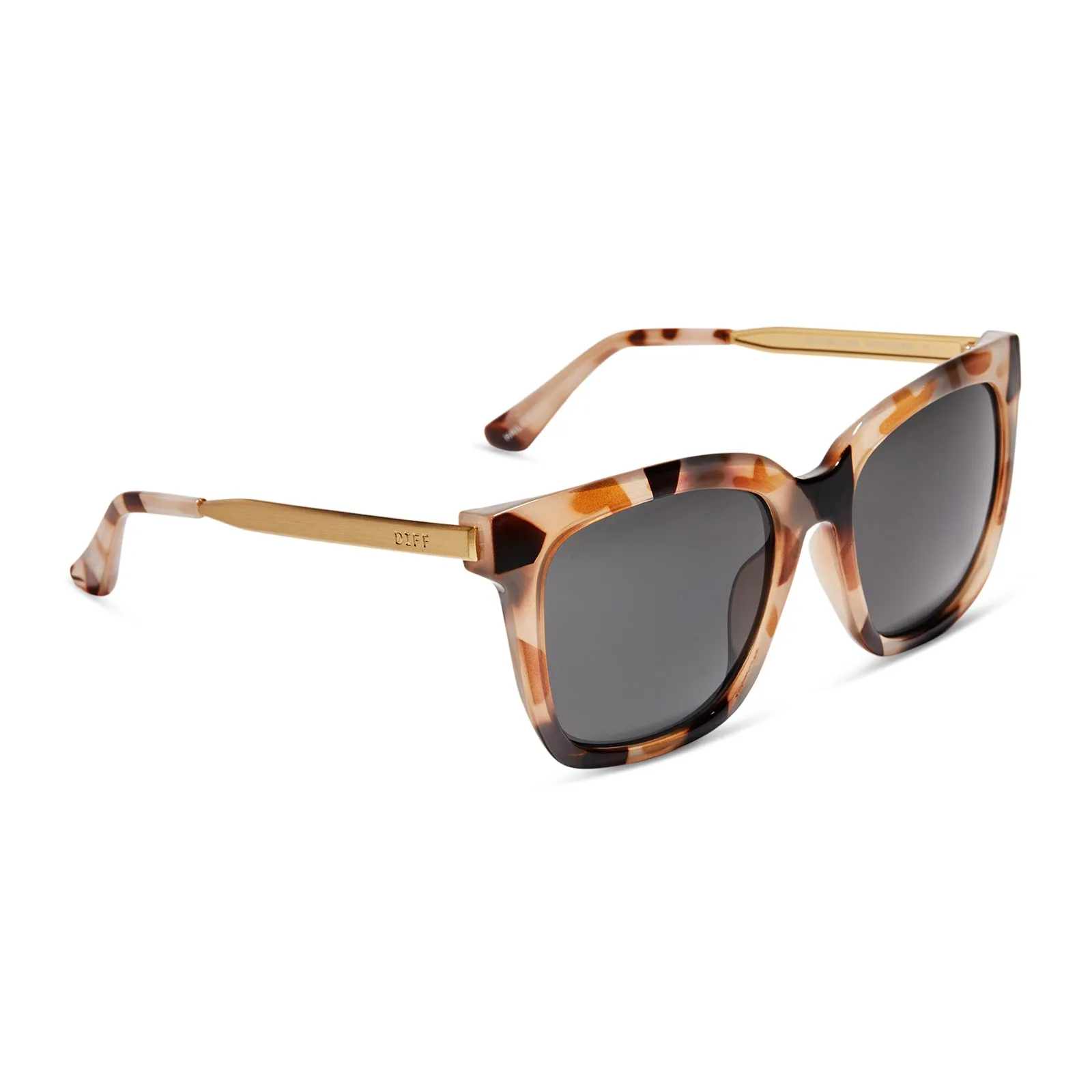HAILEY - CREAM TORTOISE   SOLID GREY SUNGLASSES