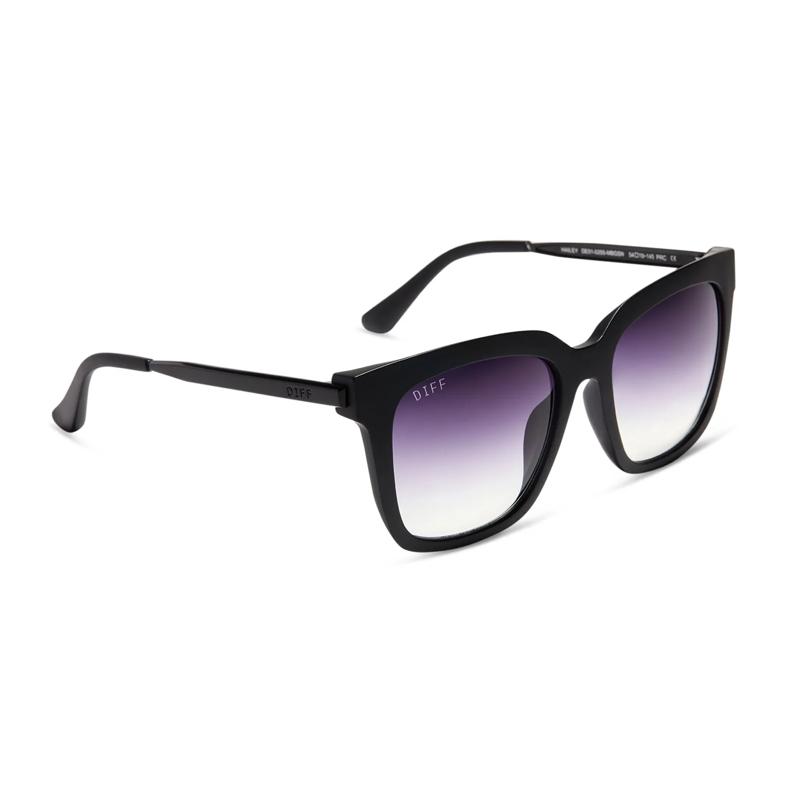 HAILEY - MATTE BLACK   SHARP GREY GRADIENT SUNGLASSES