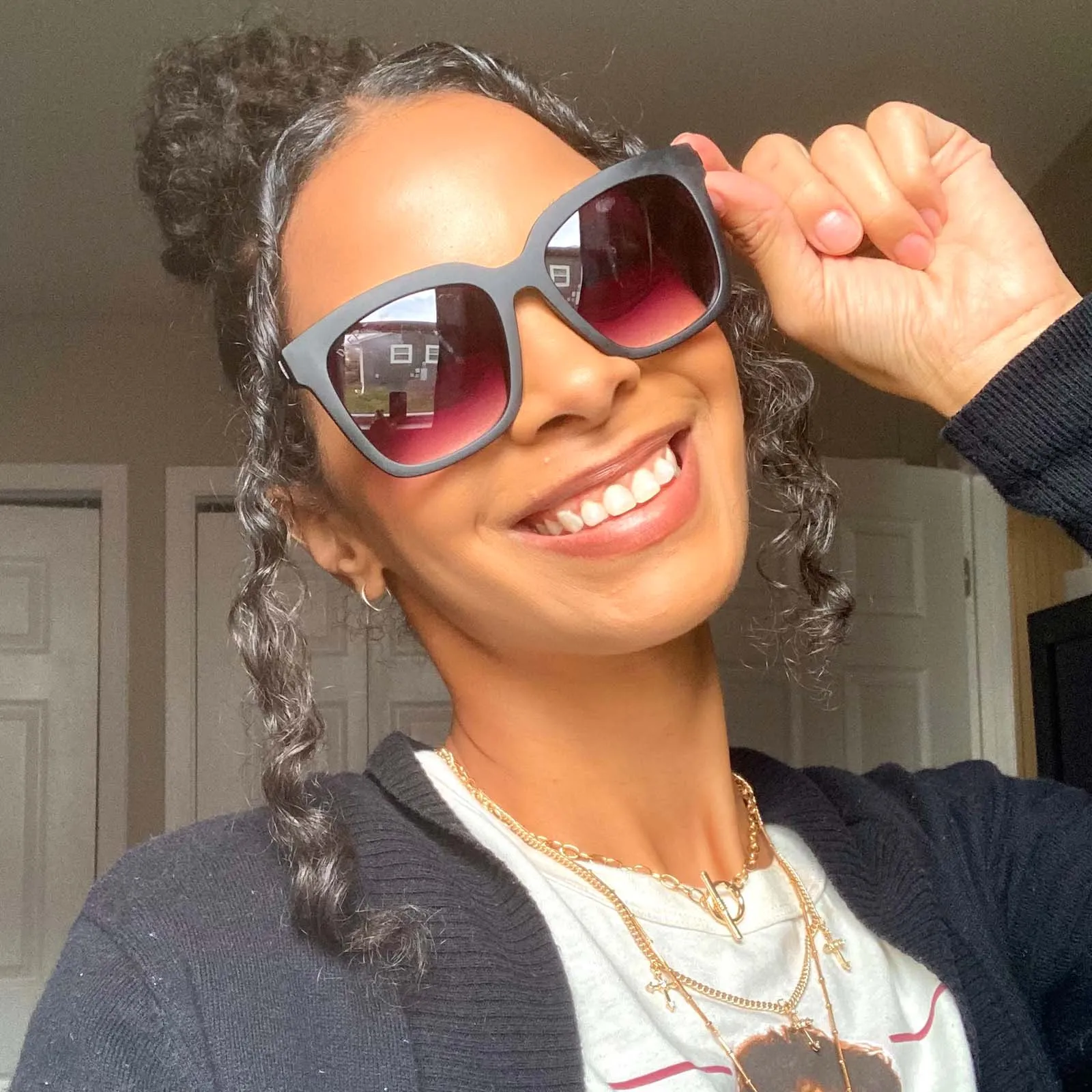 HAILEY - MATTE BLACK   SHARP GREY GRADIENT SUNGLASSES