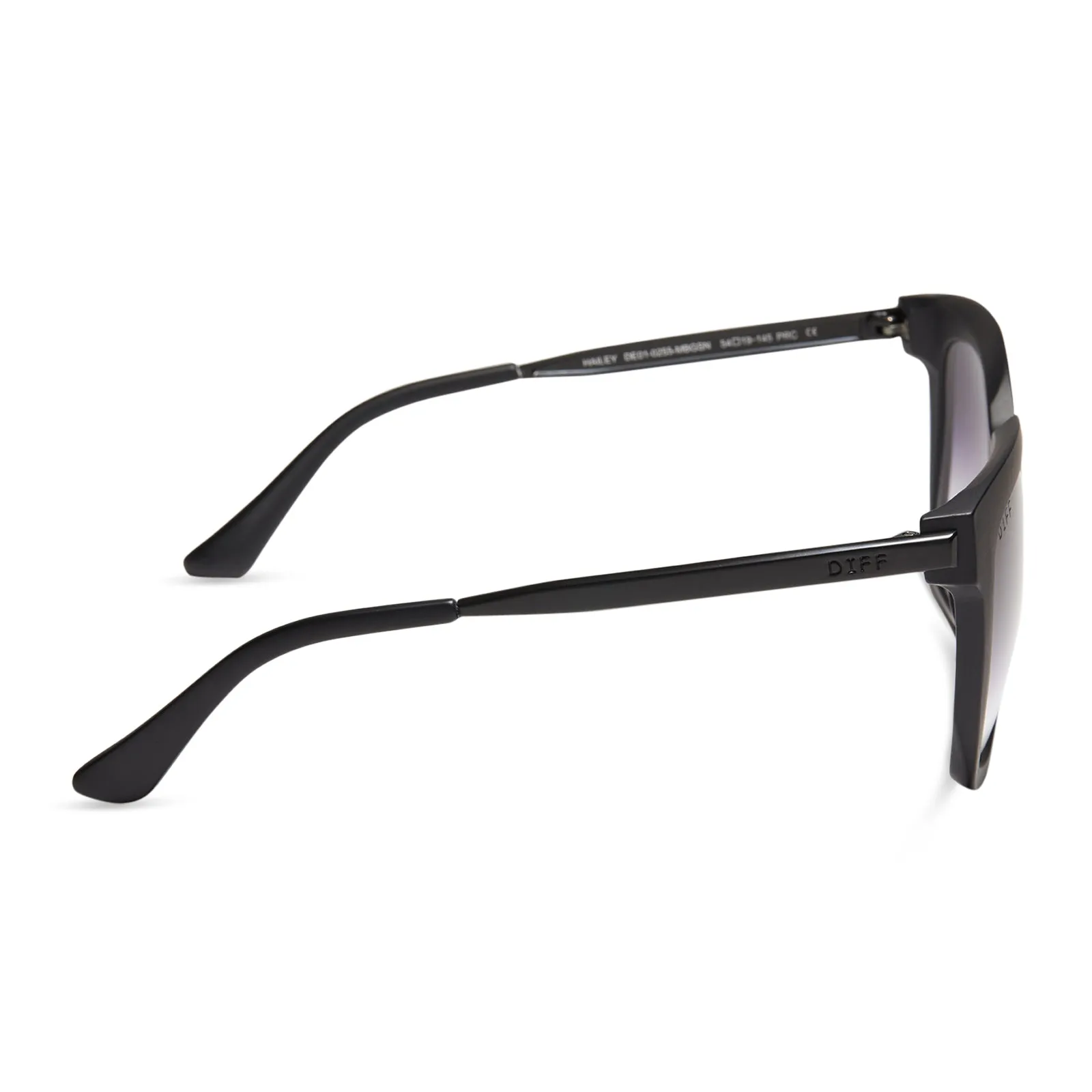 HAILEY - MATTE BLACK   SHARP GREY GRADIENT SUNGLASSES
