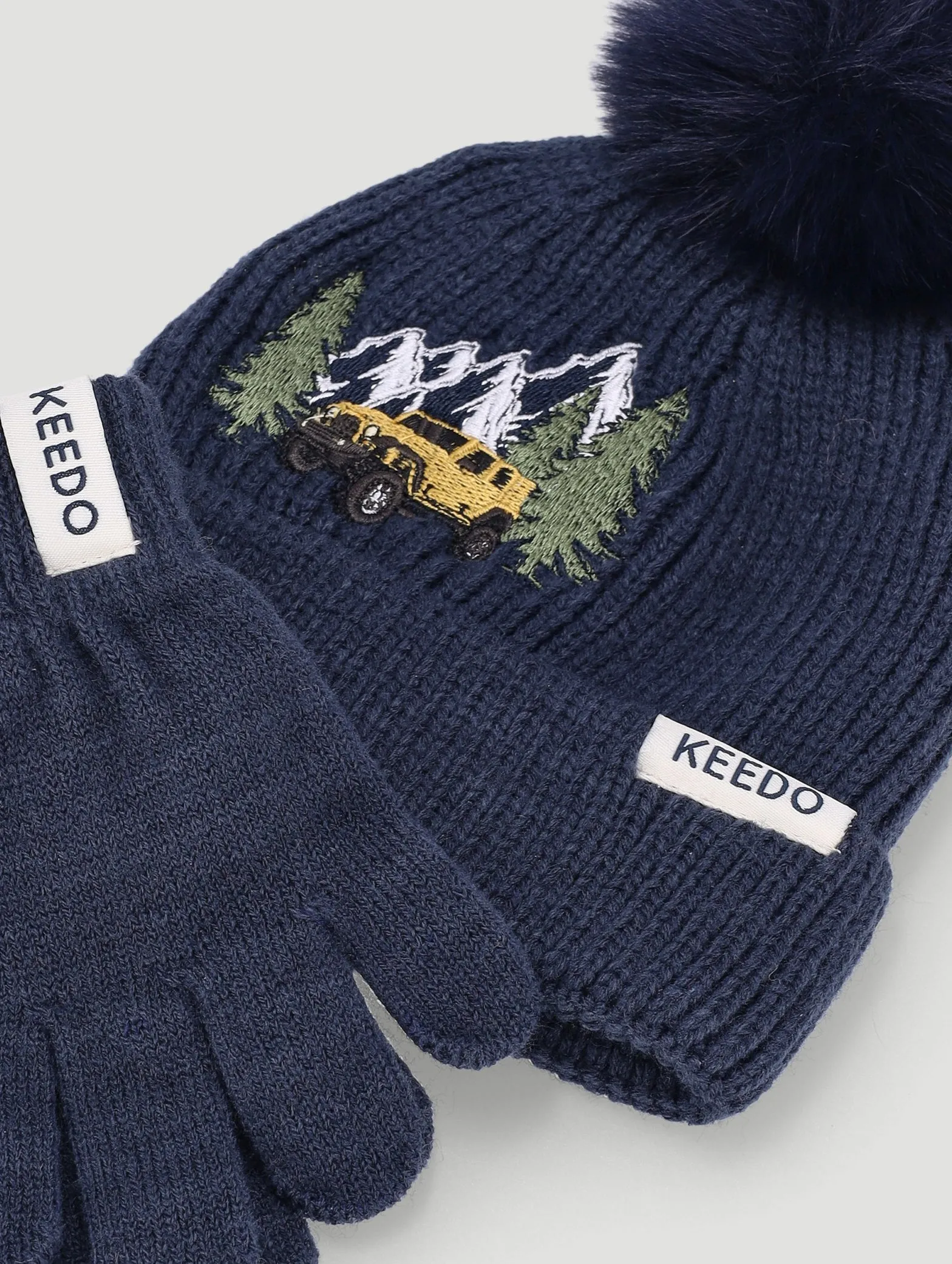 Keedo Boys Kitted Beanie & Glove Set