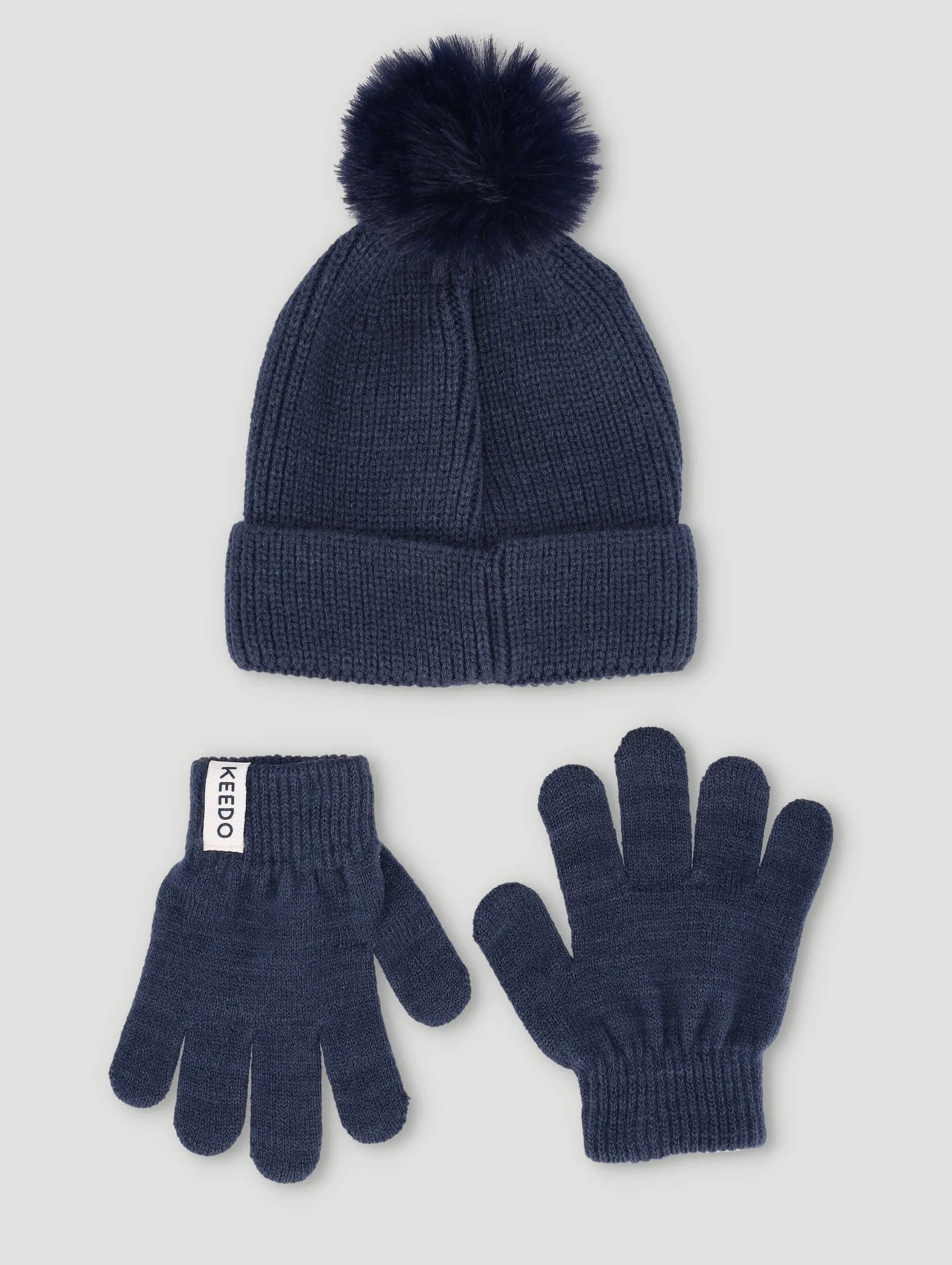 Keedo Boys Kitted Beanie & Glove Set