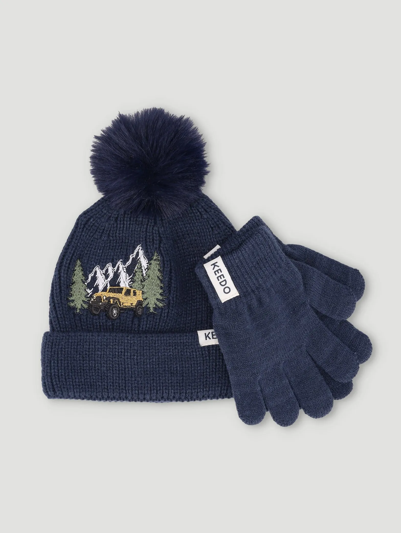 Keedo Boys Kitted Beanie & Glove Set