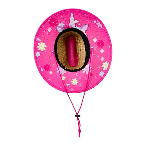 Kids Under Brim Straw Hat | Unicorn