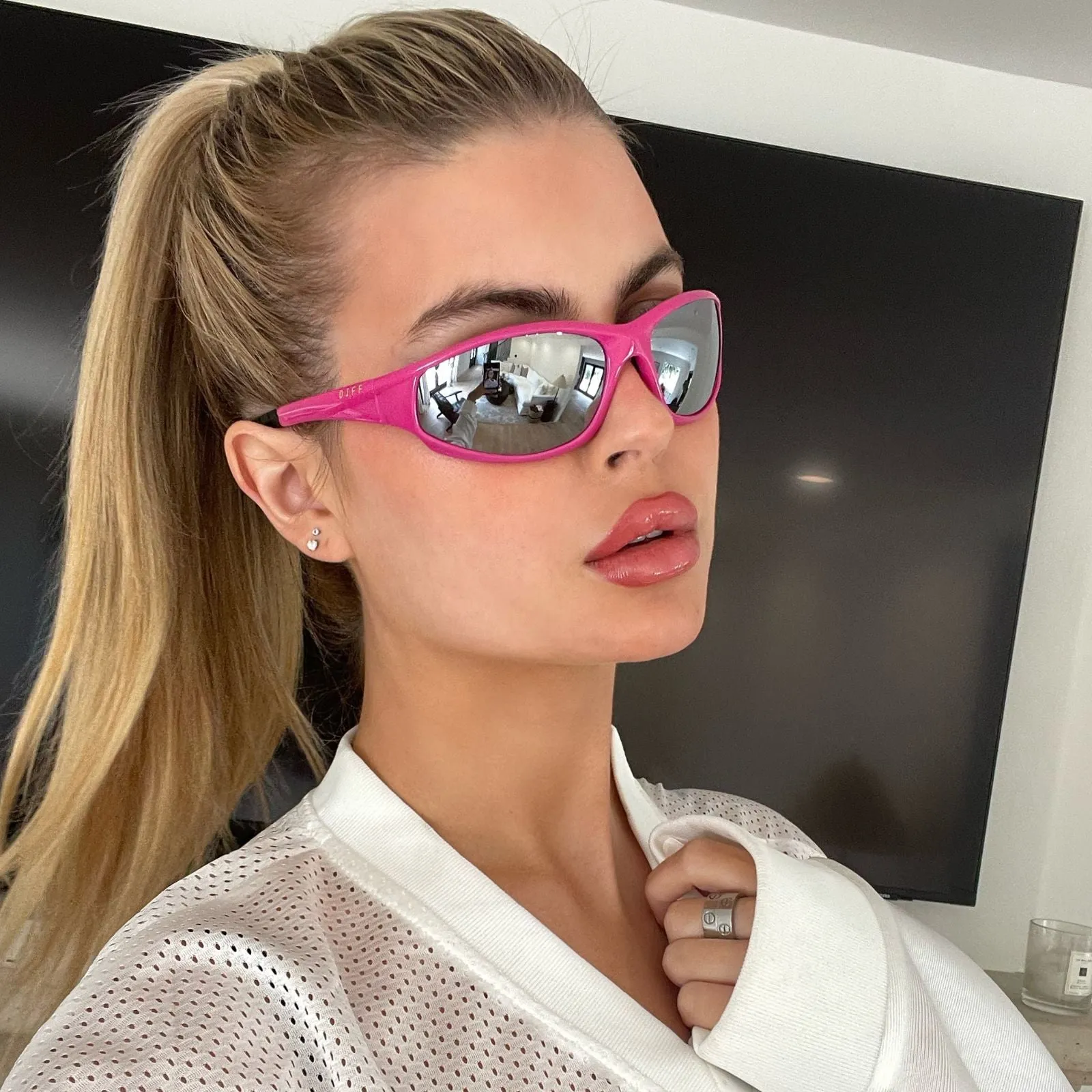 LIGHTNING - NEON PINK   SILVER MIRROR   POLARIZED SUNGLASSES
