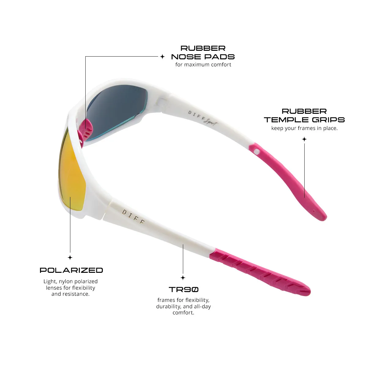 LIGHTNING - NEON PINK   SILVER MIRROR   POLARIZED SUNGLASSES